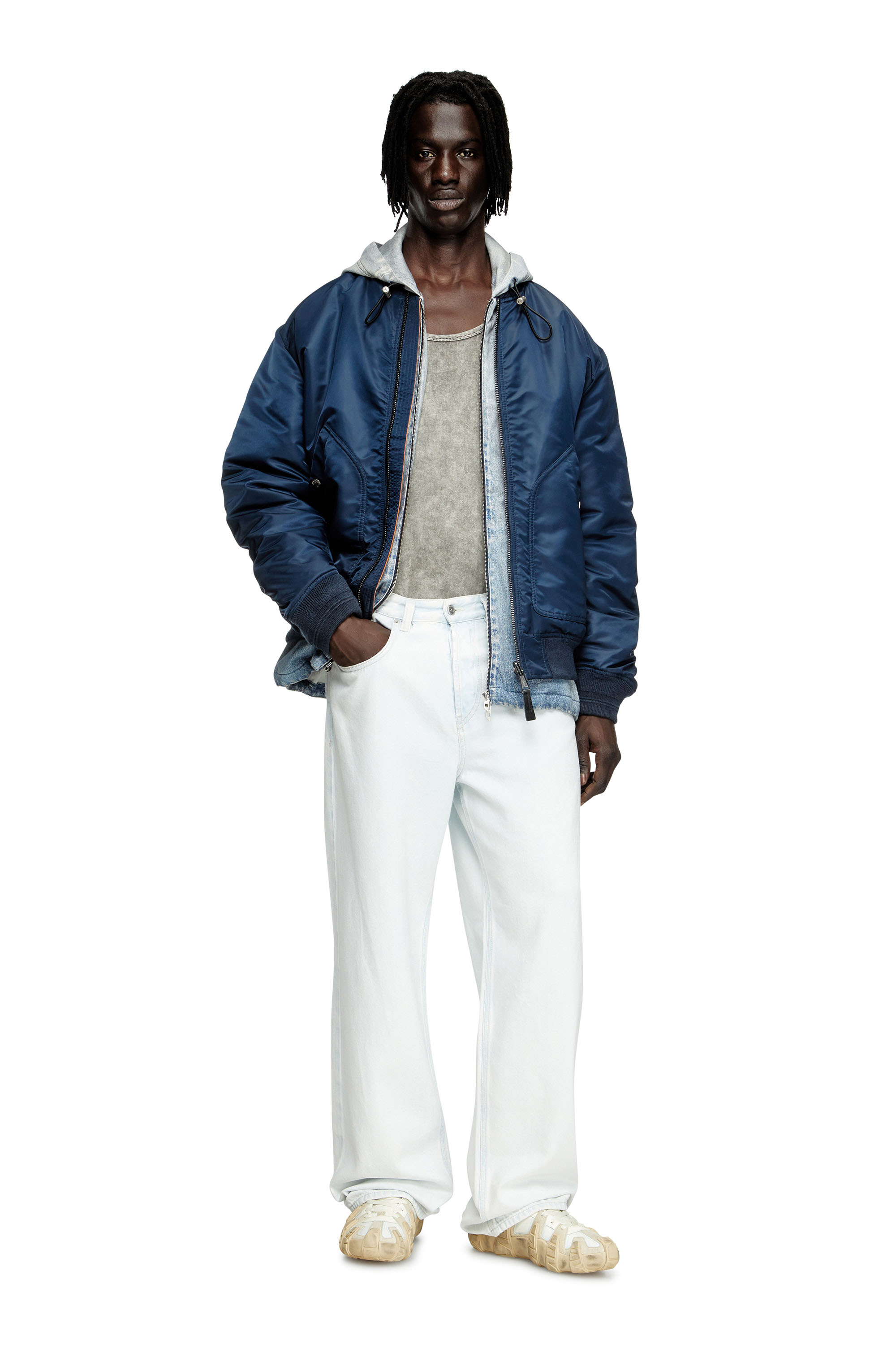 Diesel - S-D-GRIFFE LOW, Male's S-D-Griffe - Nylon sneakers in White/Beige - 7