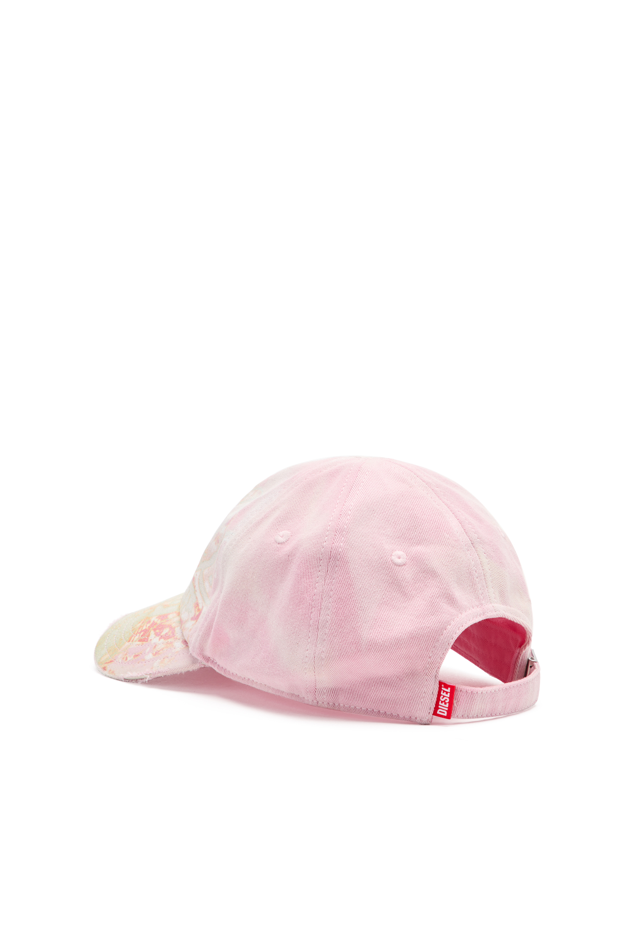 Diesel - C-BRIL, Gorra de b&eacute;isbol desgastada con estampado gr&aacute;fico Hombre in Rosa - 2
