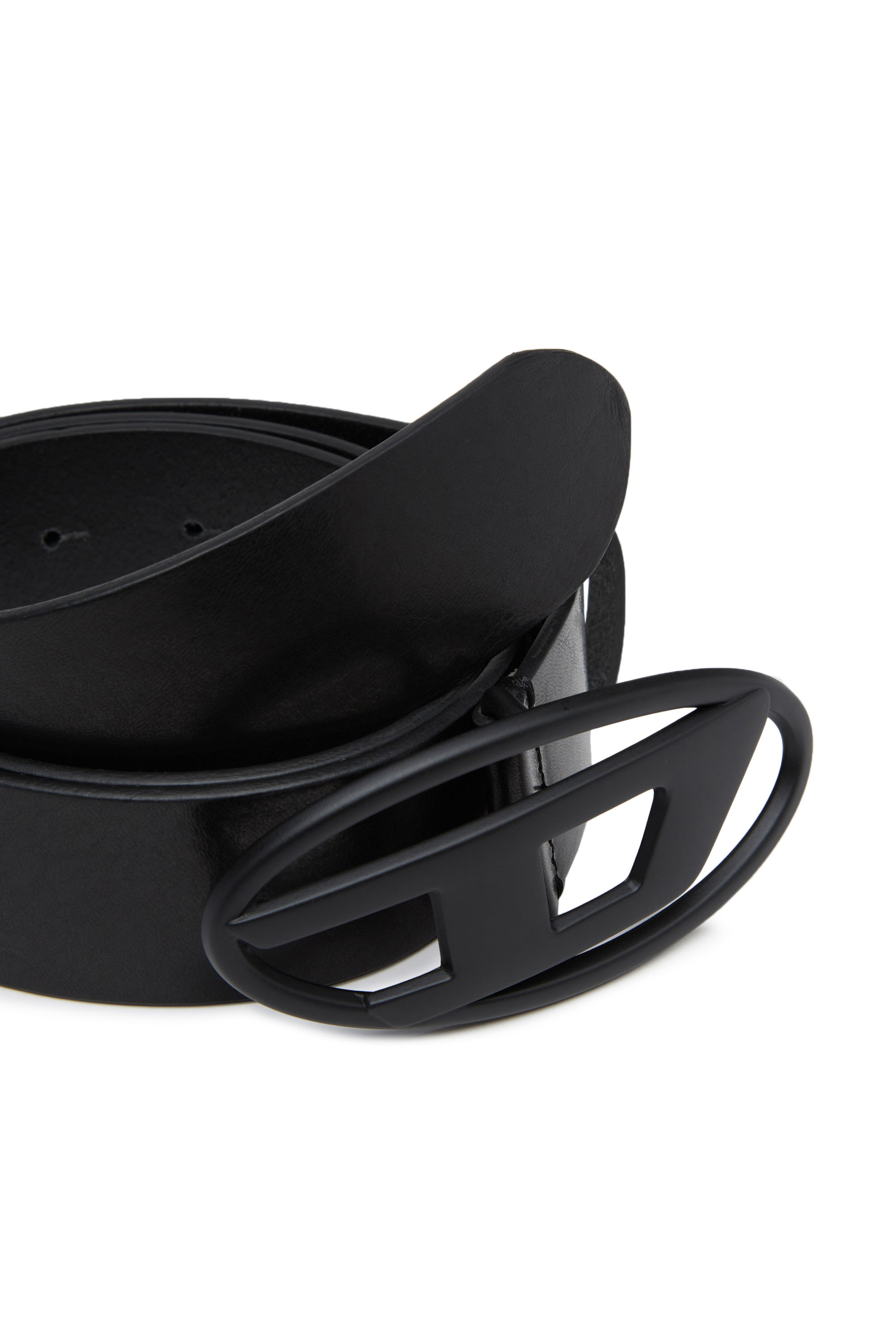 Diesel - B-1DR, Unisex's 3.9cm leather belt with tonal buckle in Black - 3