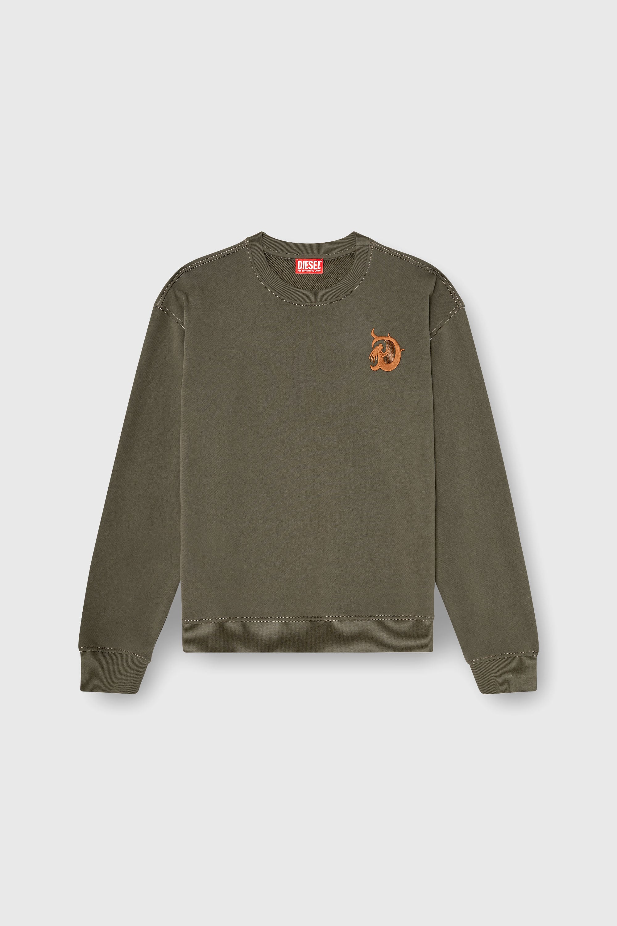 Diesel - S-NORM-AA4, Sudadera con bordado y estampado flock Hombre in Verde - 2