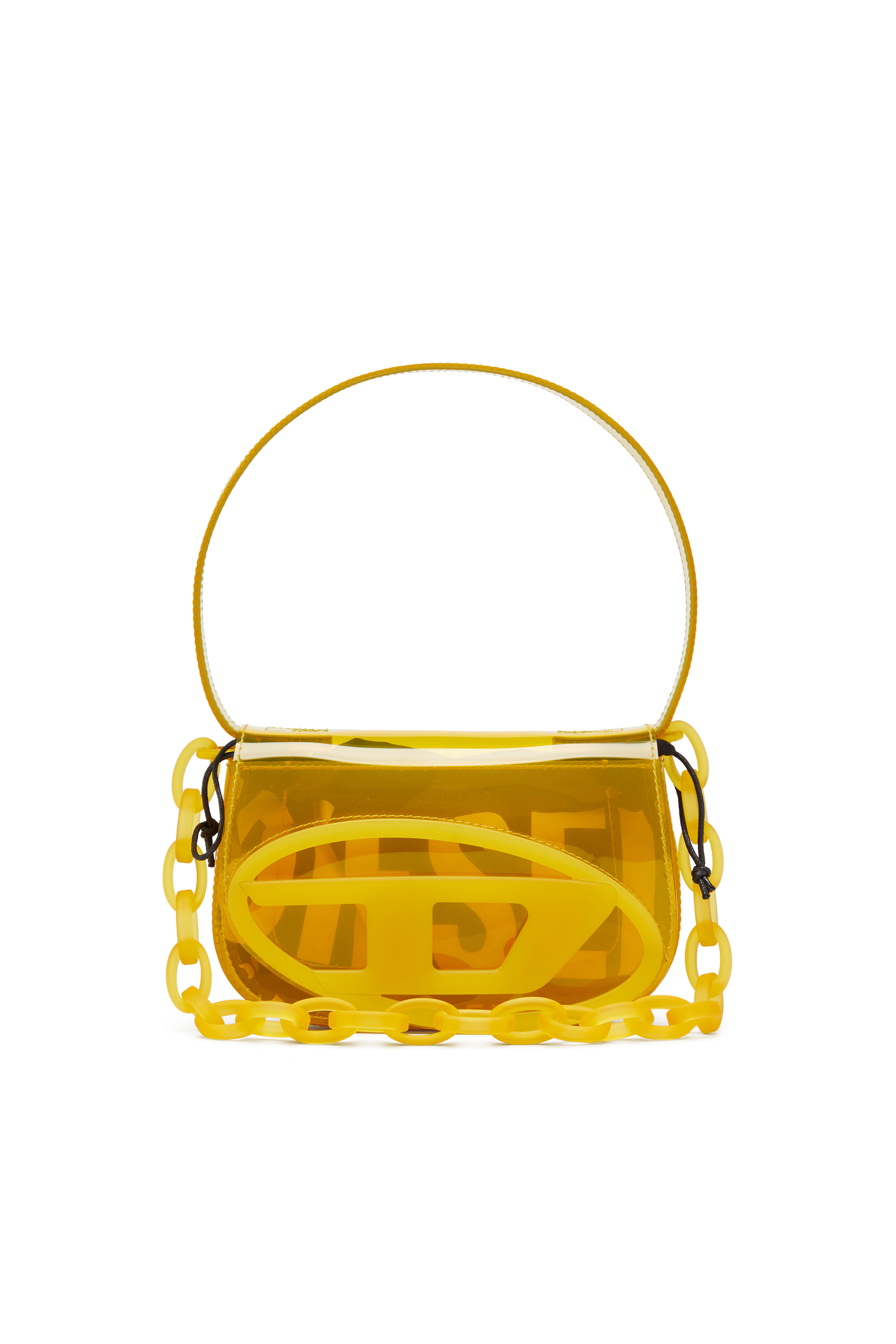 Diesel - 1DR, Woman's 1DR-Iconic shoulder bag in transparent TPU in Yellow - 1