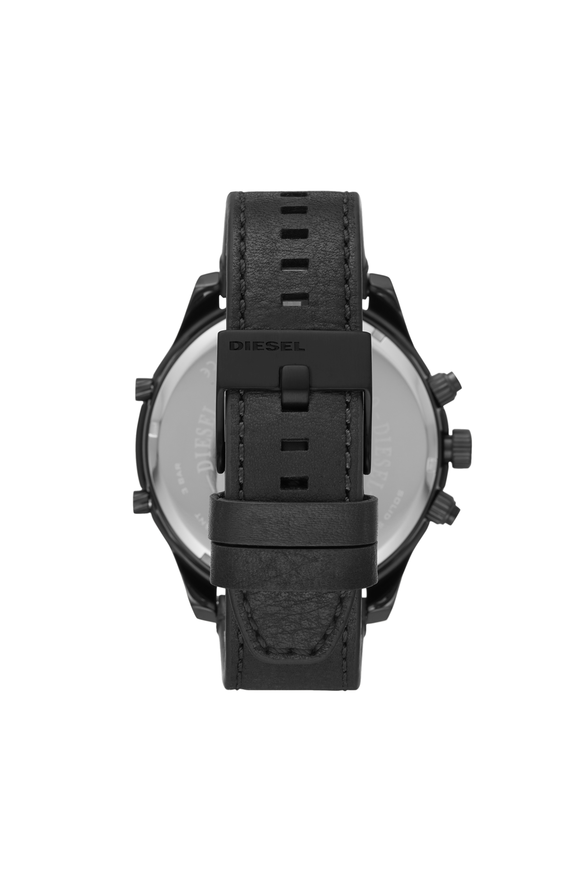 Diesel - DZ7428, Man's Boltdown Chronograph Black Leather Watch in Black - 2