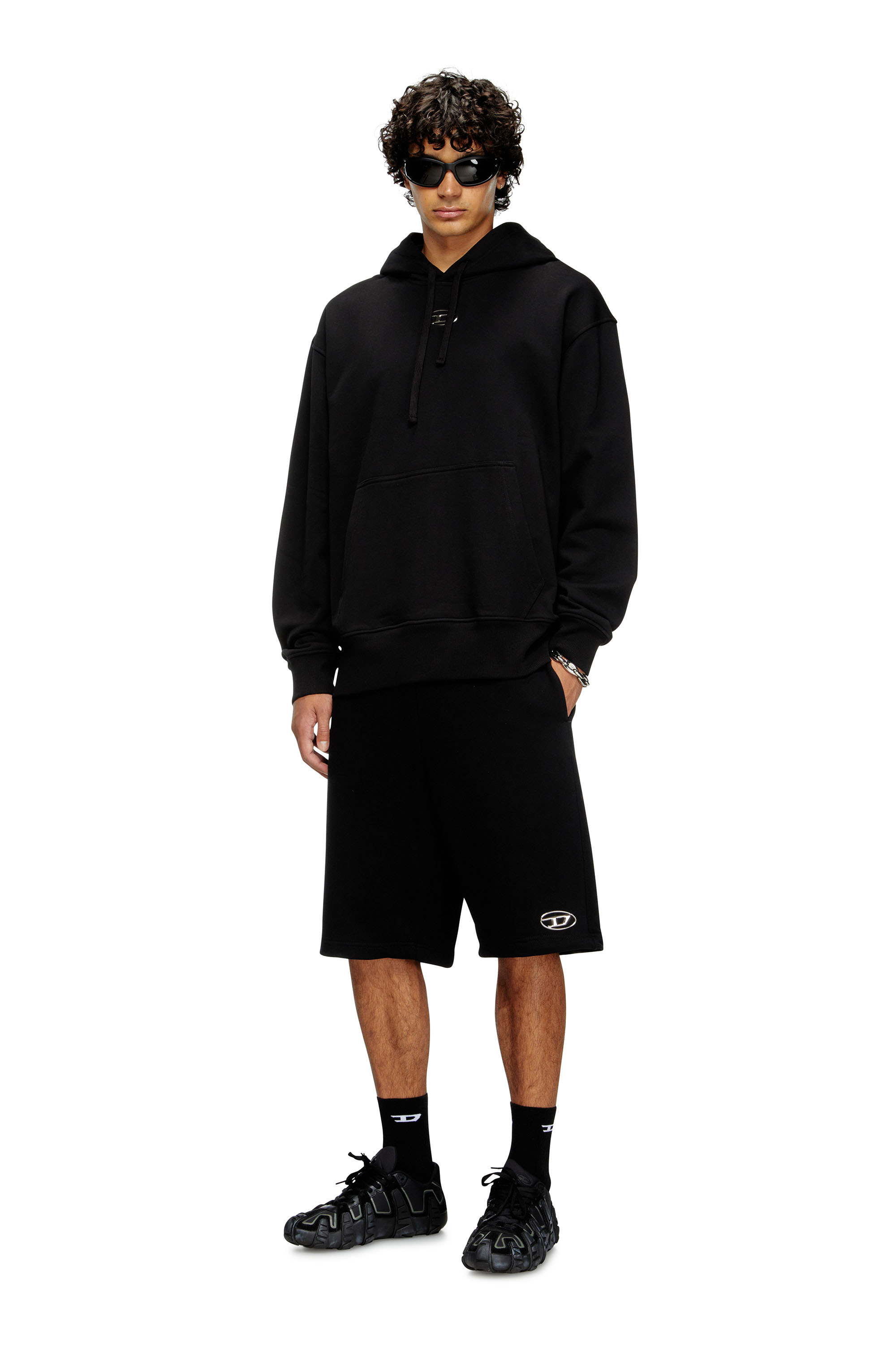 Diesel - P-MARSHY-OD, Man's Sweat shorts with injection molded logo in Black - 2