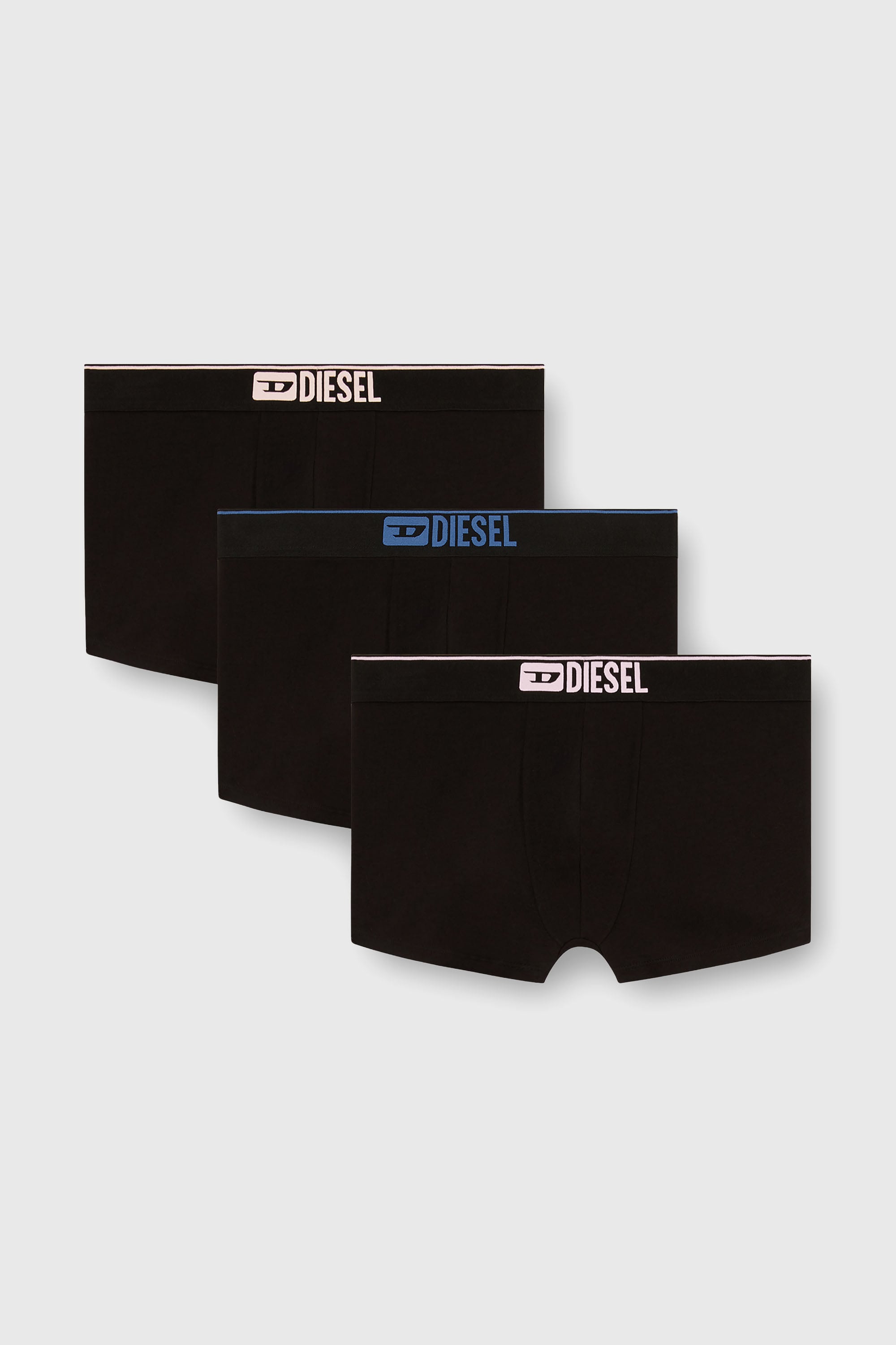 Diesel - UMBX-DAMIENTHREEPACK, Male's Three-pack of plain boxer briefs in Black - 1