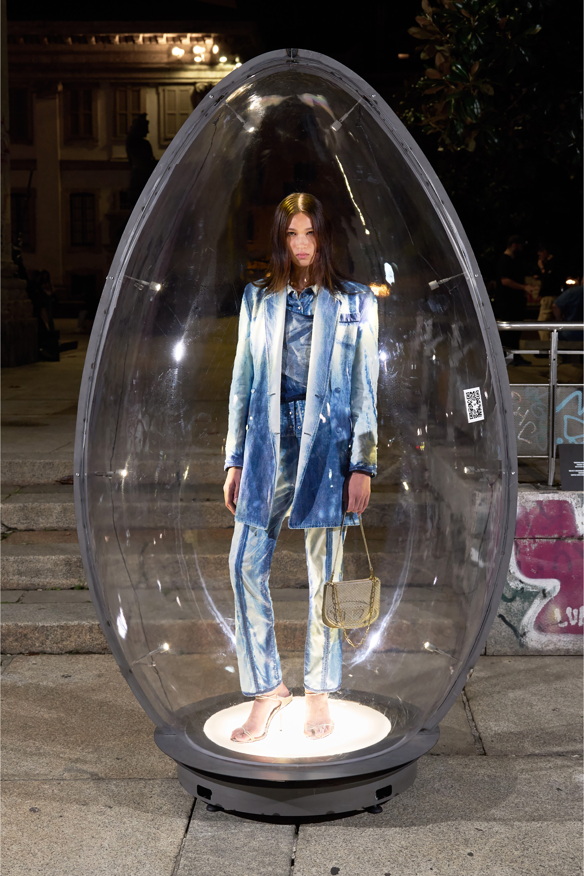 Diesel - DE-LYRIA-FSI, Chemise en denim Lyocell &agrave; effet X-Ray Femme in Bleu - 3