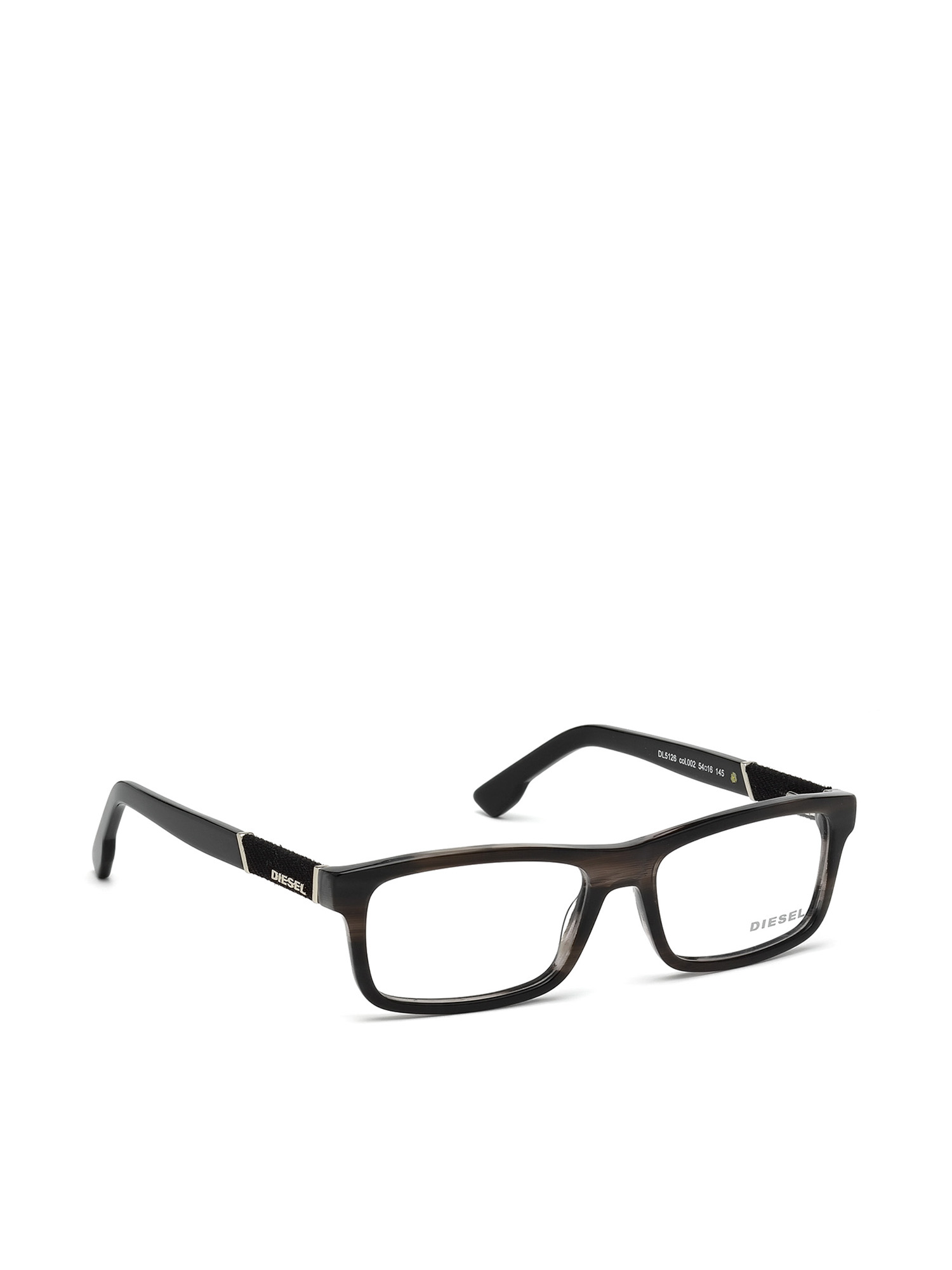 Rectangular eyewear with leather insert