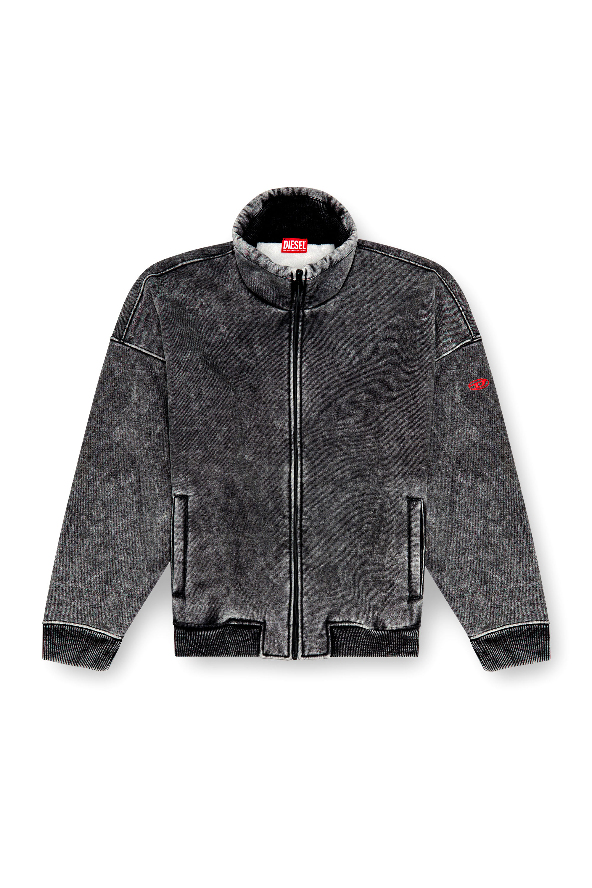 Diesel - S-BATEL, Veste en jersey teddy Homme in Noir - 3