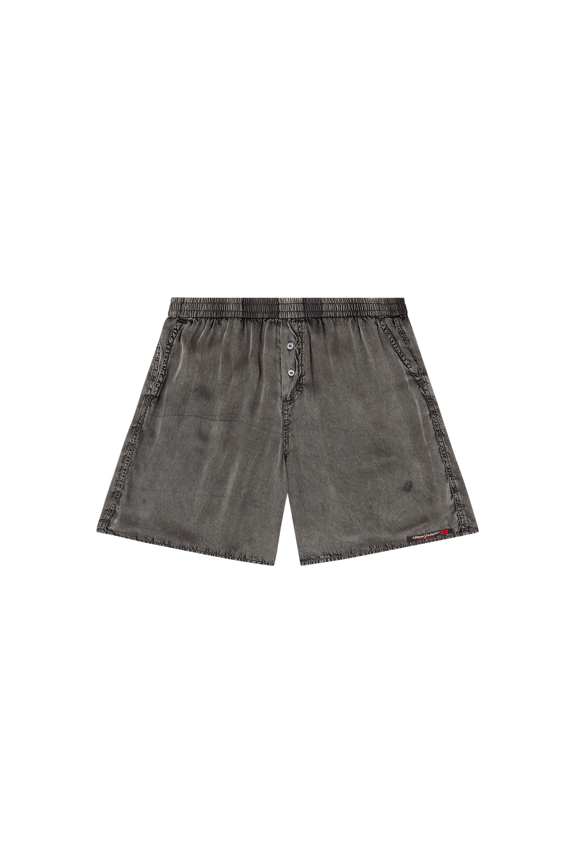 Diesel - SILVO-DNM, Boxer extra-long avec effet denim Homme in Gris - 4