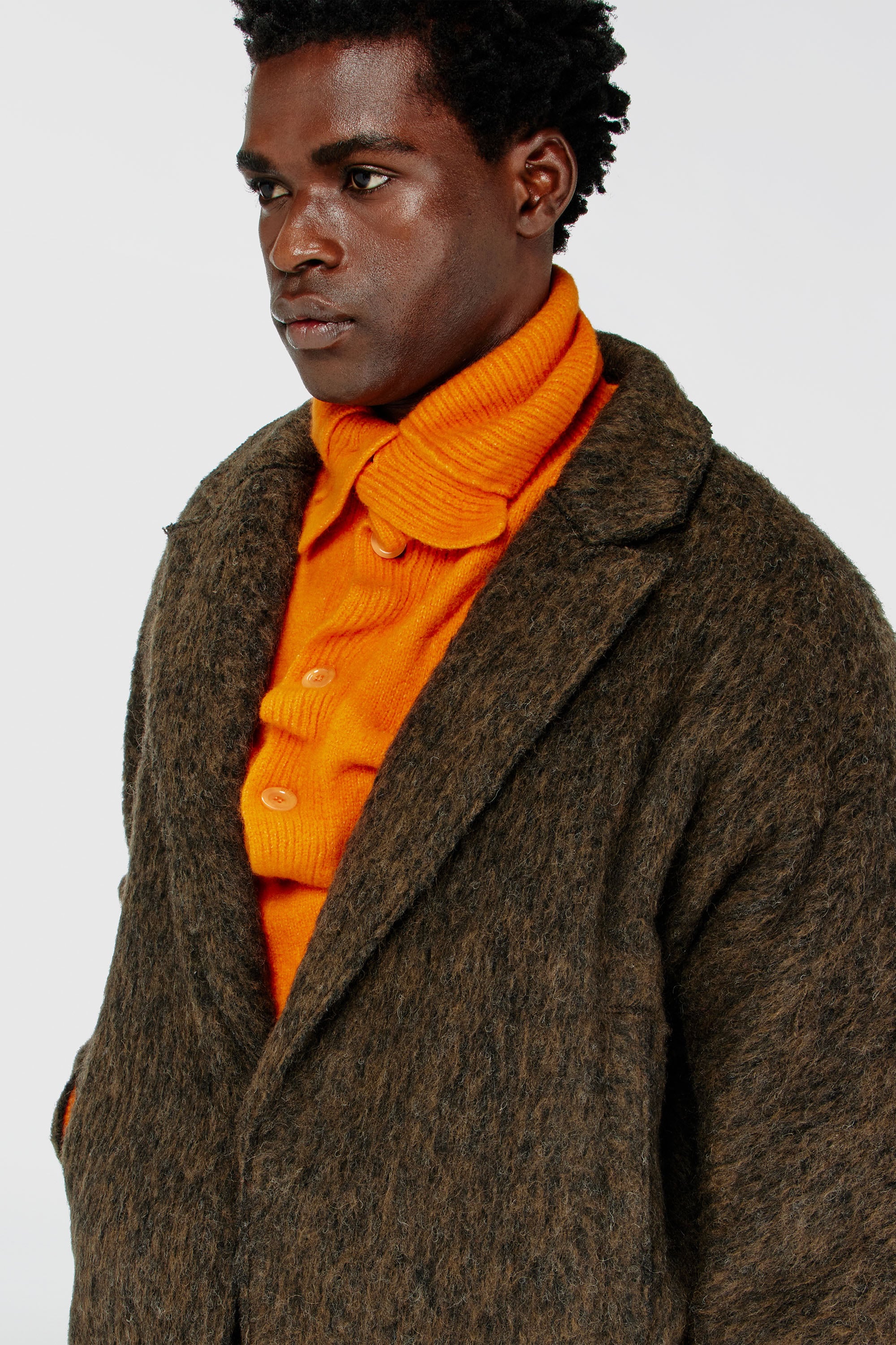 Men's Coat in wool and alpaca blend | Brown | Diesel US