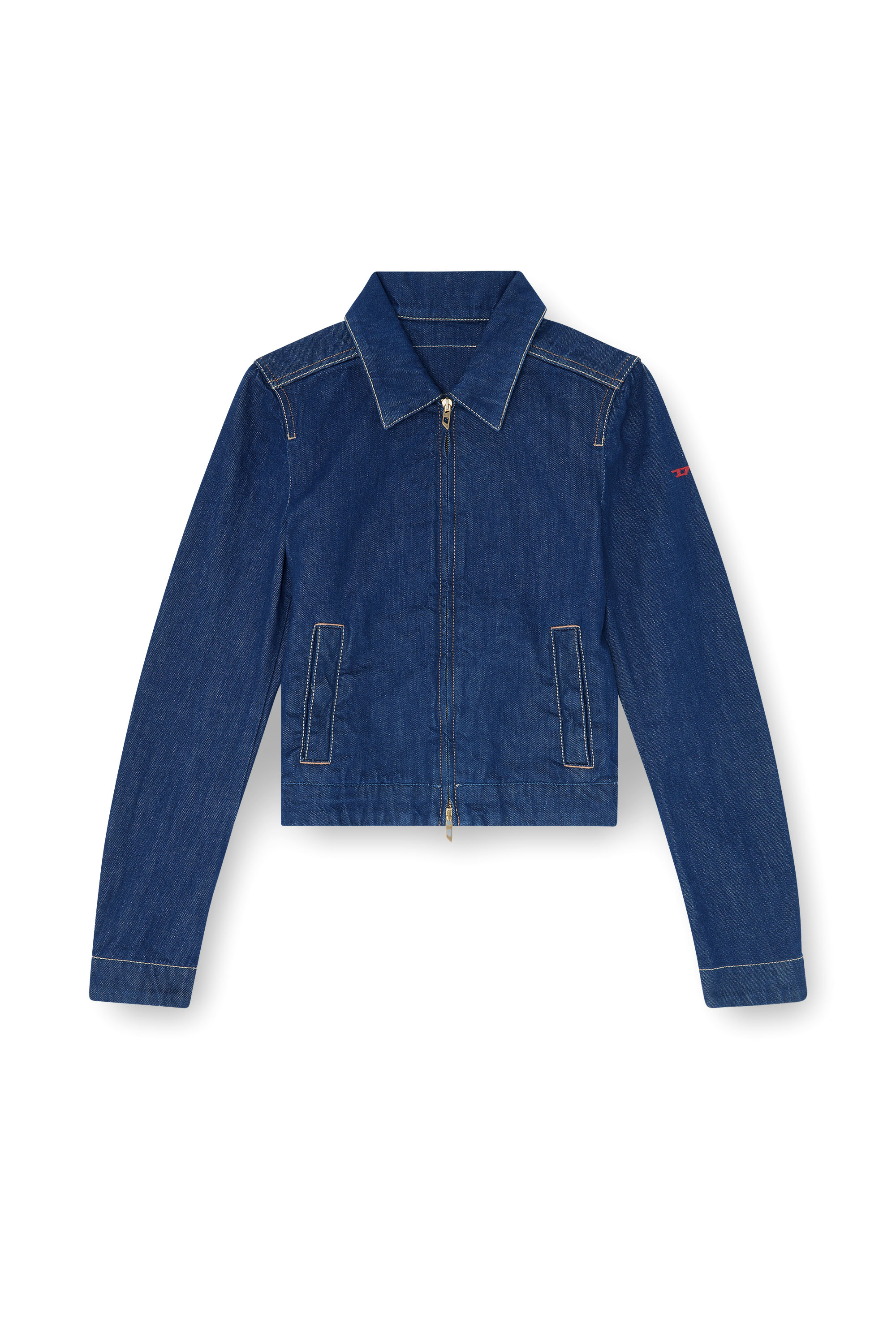 Diesel - DE-CORB, Coach jacket en rinse denim Mujer in Azul marino - 3