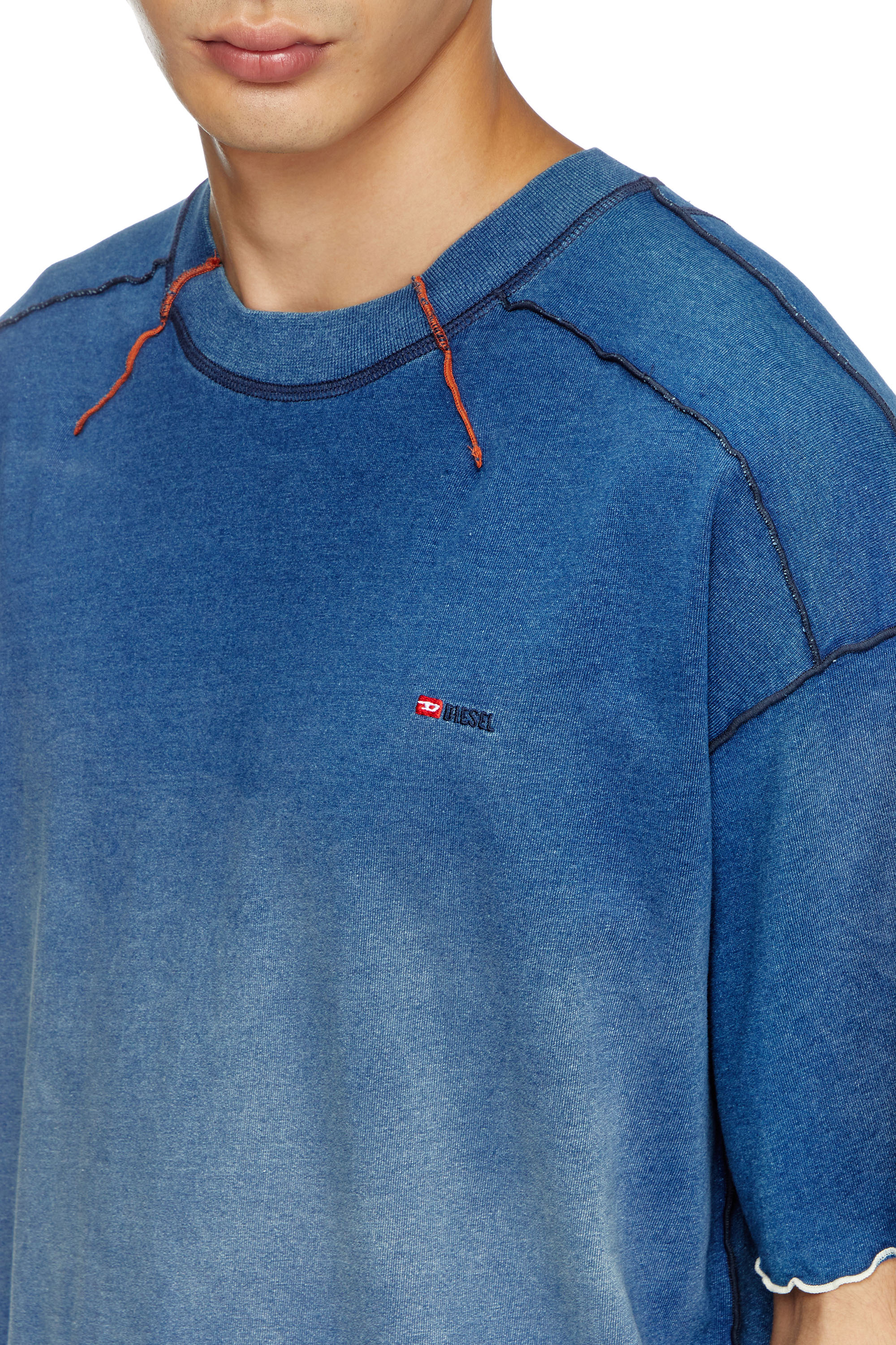 Men's Faded T-shirt with micro logo | Blue | Diesel Men's Faded T-shirt with micro logo | Blue | Diesel