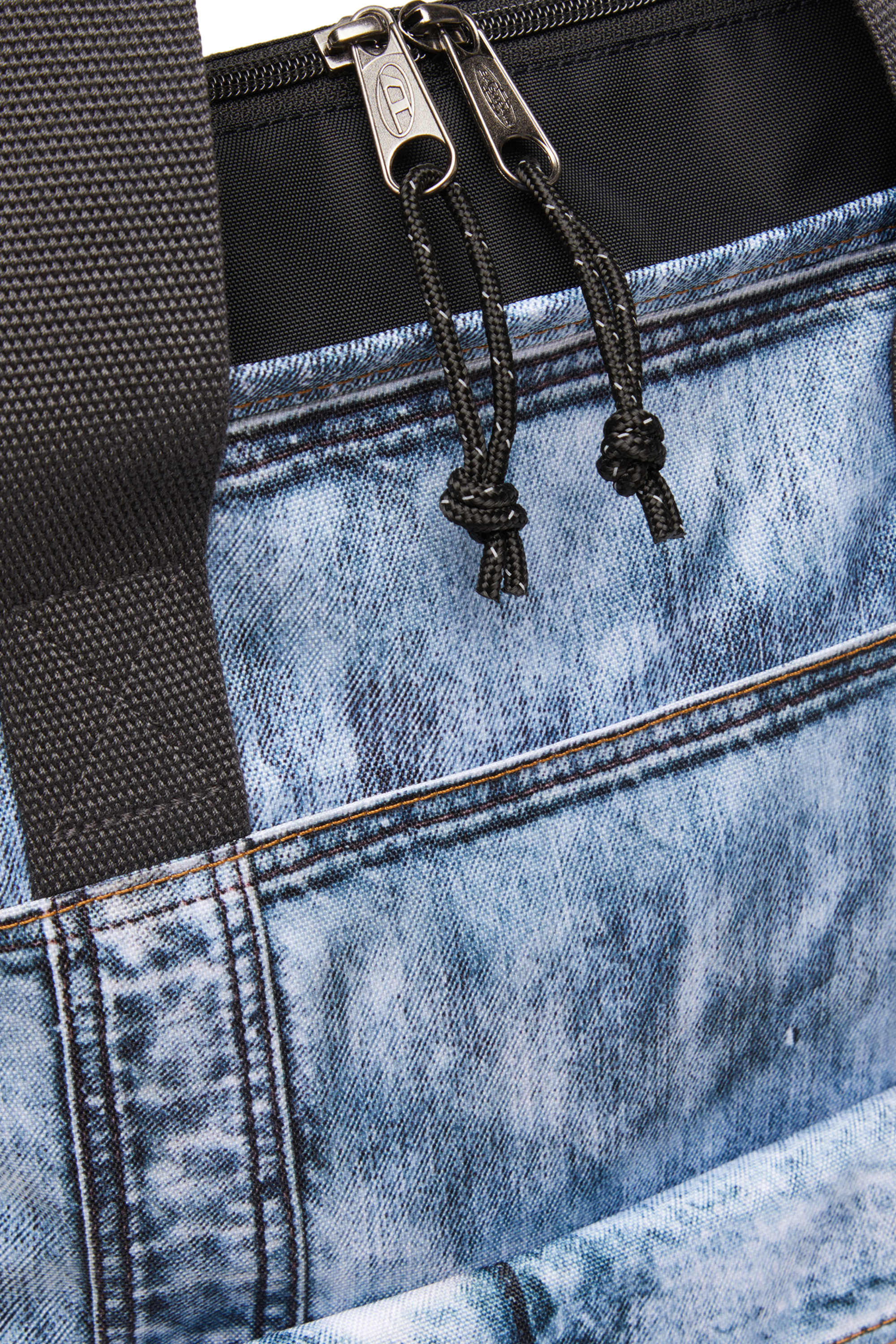 Women's Tote bag in trompe l'oeil denim | Blue | Diesel