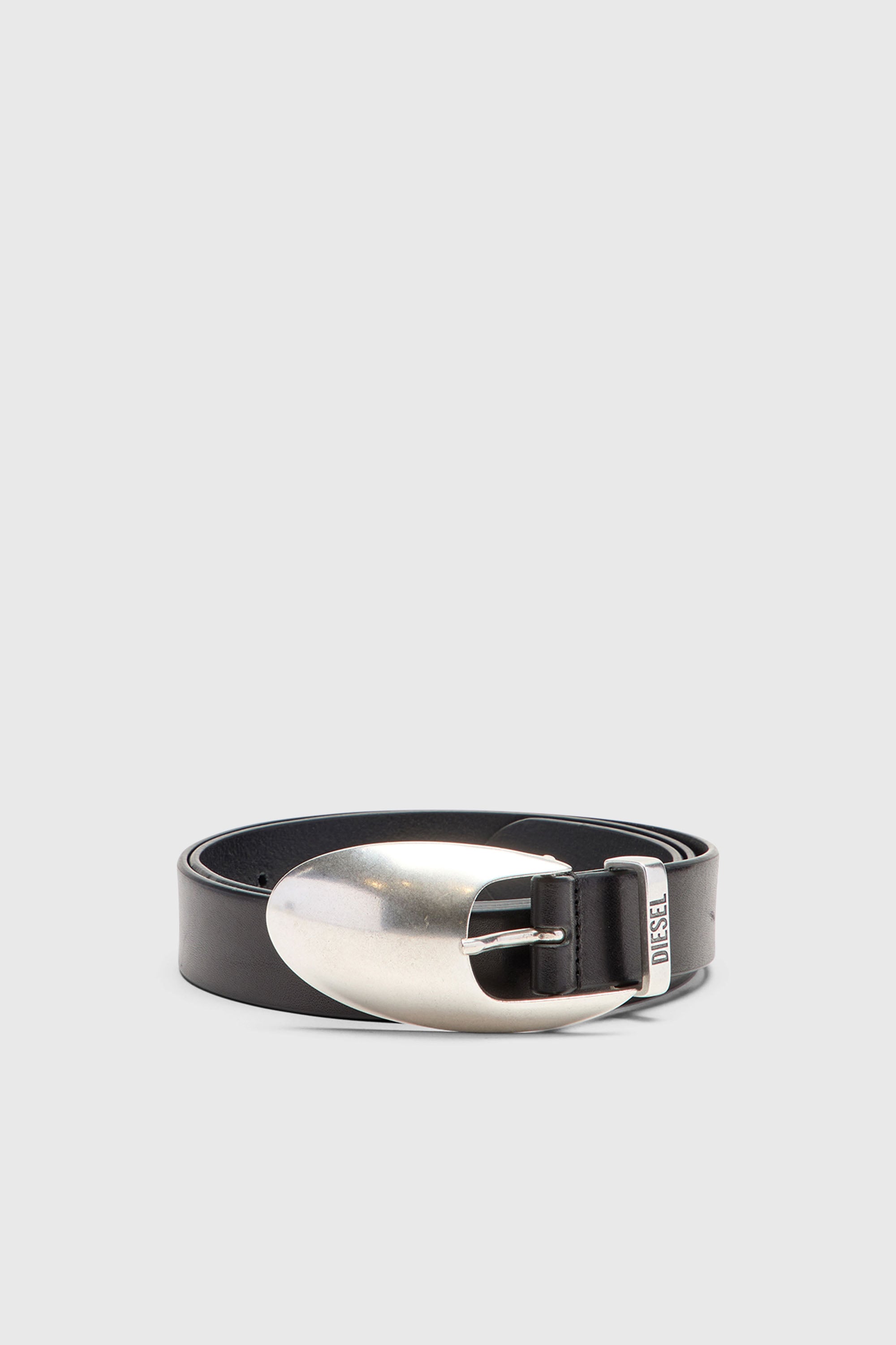Diesel - B-ROP 30, Cintur&oacute;n de cuero de 3 cm con hebilla escult&oacute;rica Hombre in Negro - 1