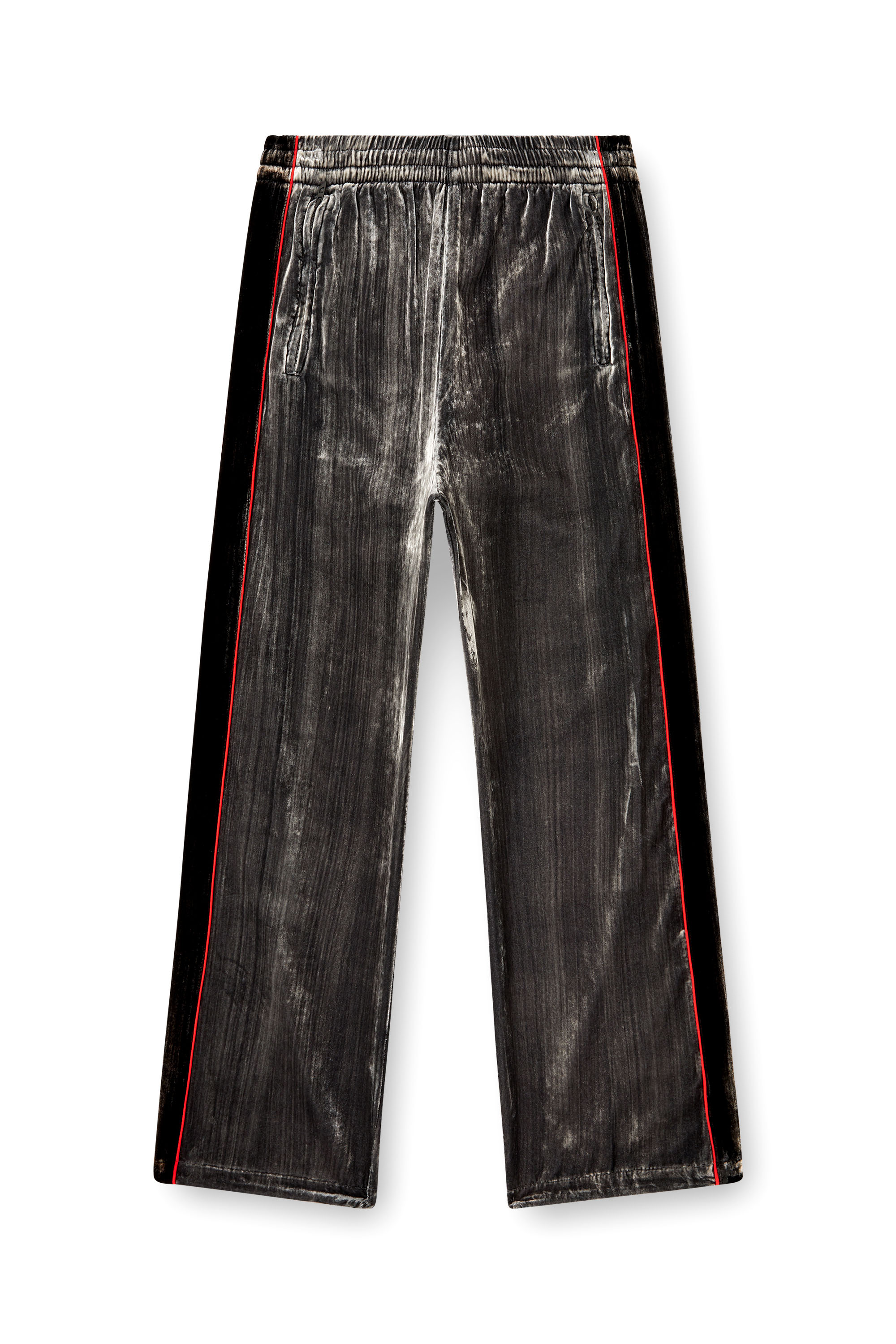 Diesel - P-HAY, Male's Track pants in treated velvet in Dark Grey - 2