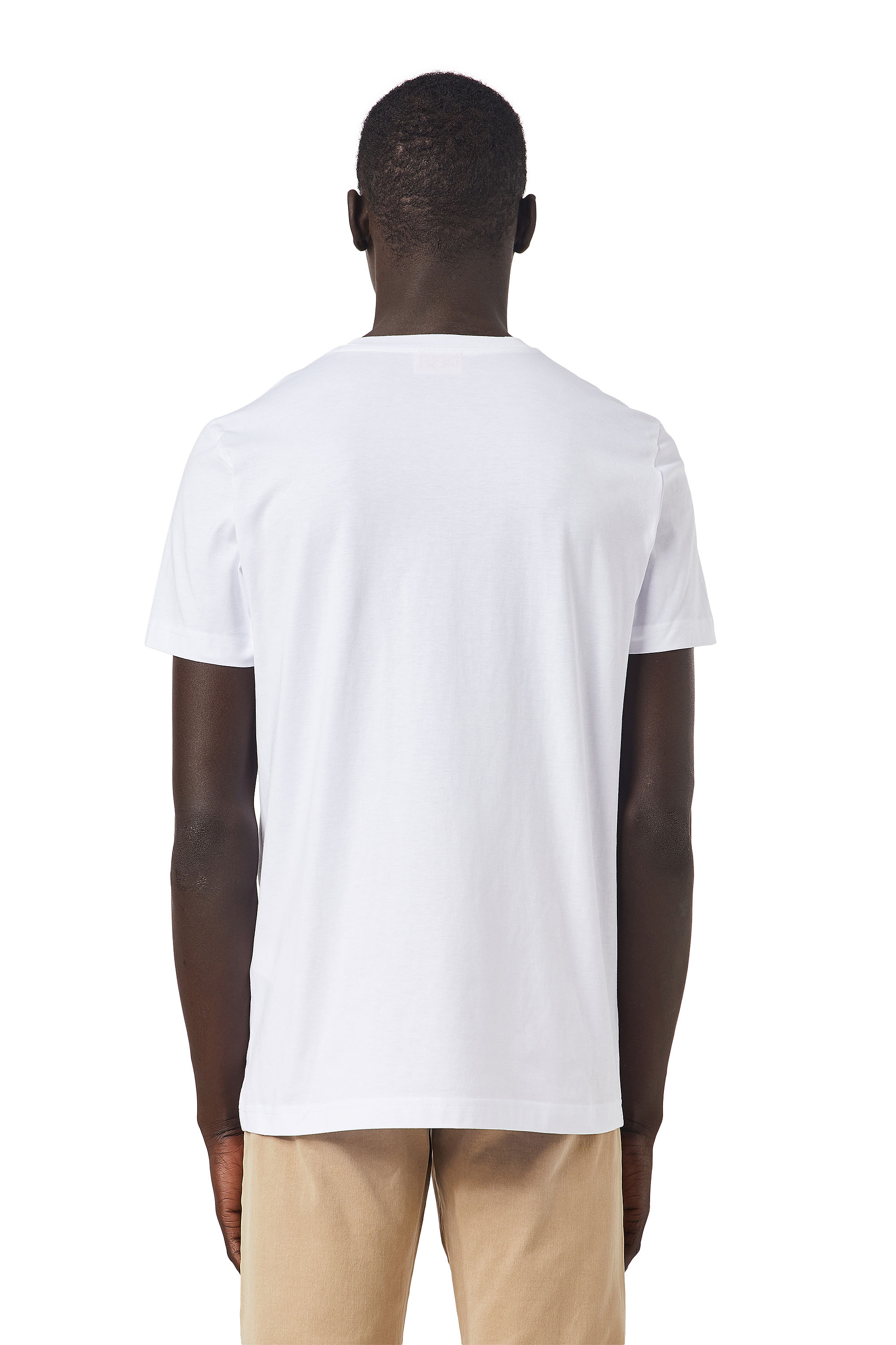 Diesel - T-DIEGOR-DIV, Man's T-shirt with fleece logo in White - 5