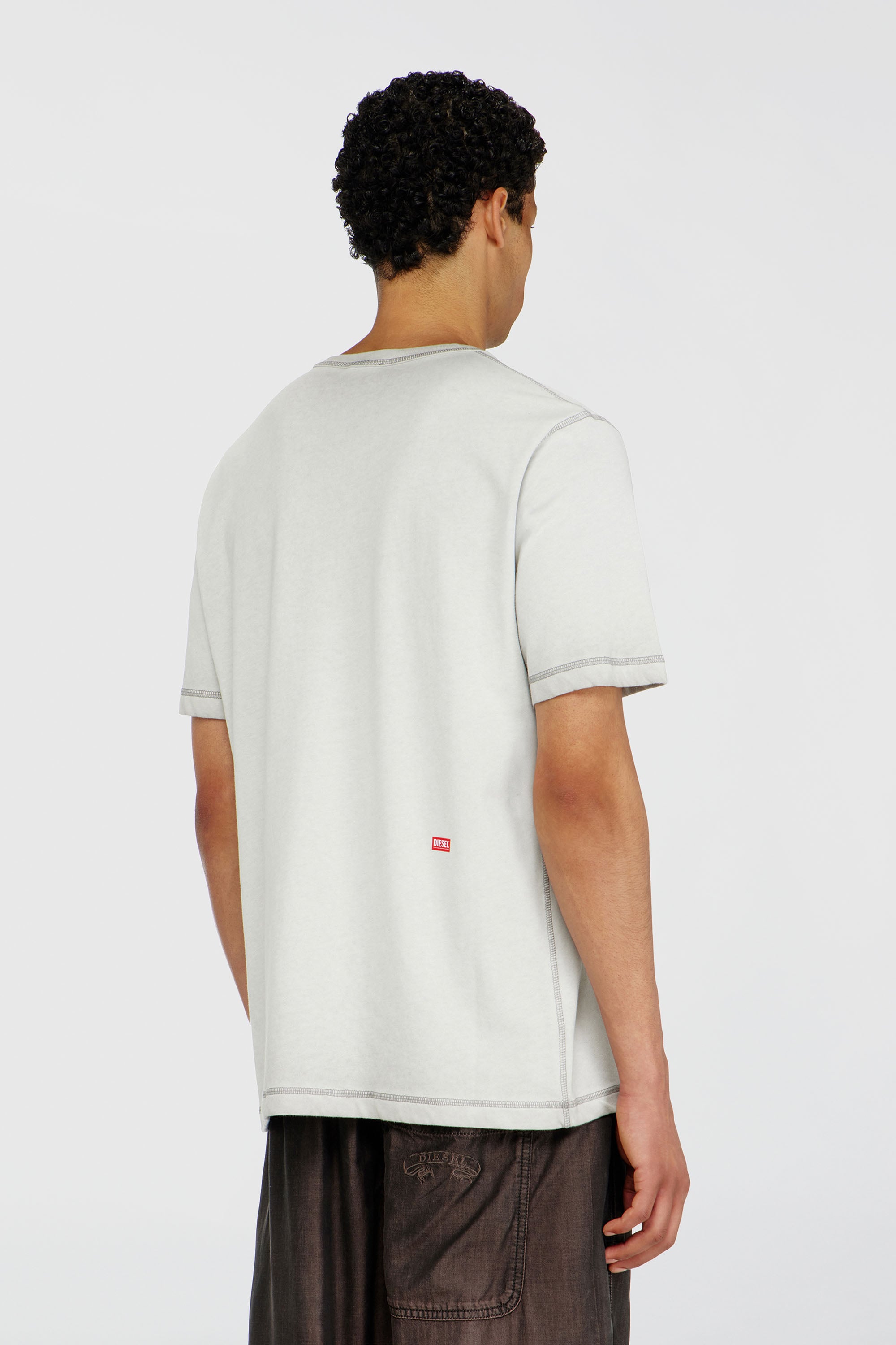 Men's Jersey T-shirt with embossed graphic | Grey | Diesel US