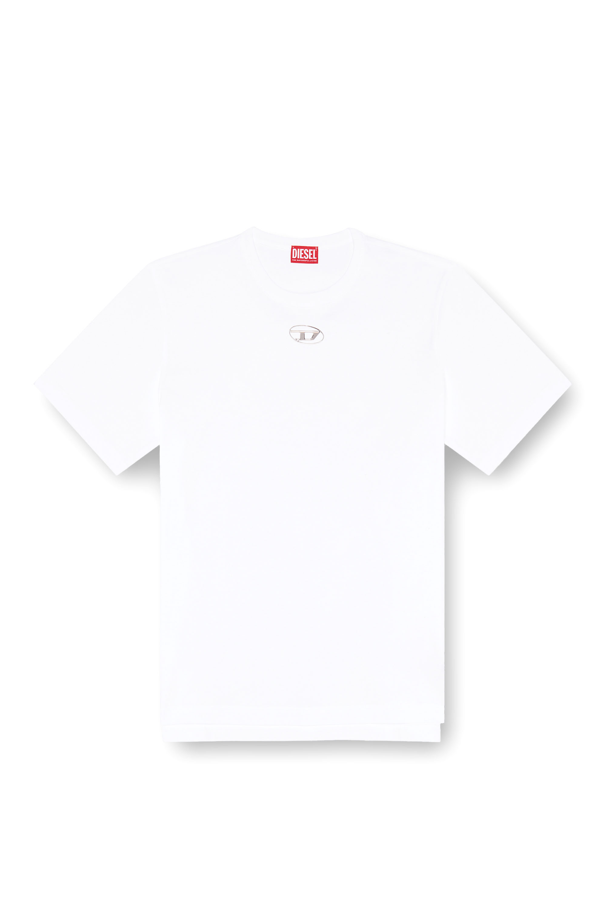 Diesel - T-JUST-OD, Man's T-shirt with injection moulded logo in White - 3