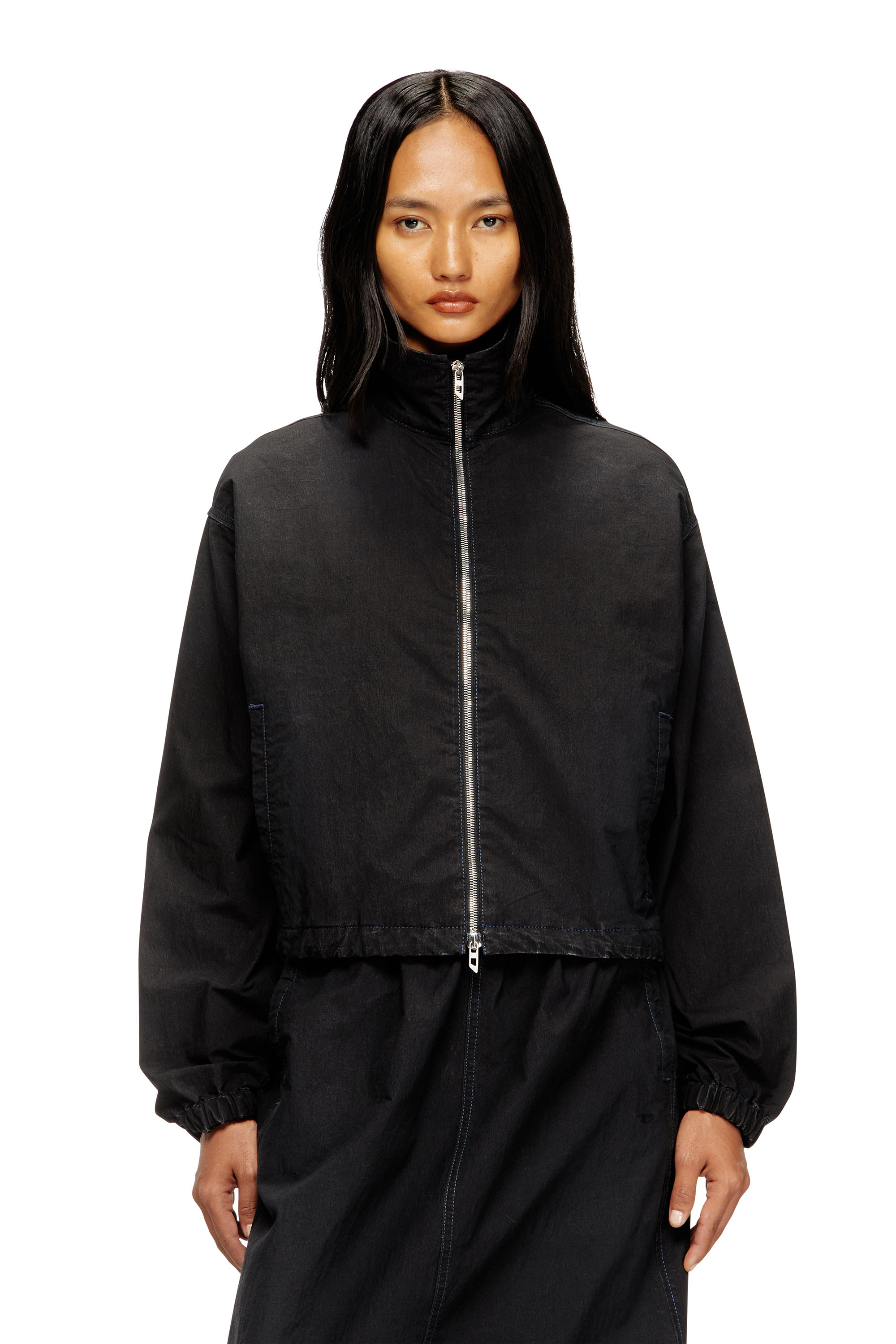 Diesel - DE-SANDERZ JOGG, Female's High-neck technical JoggJeans jacket in Black - 3