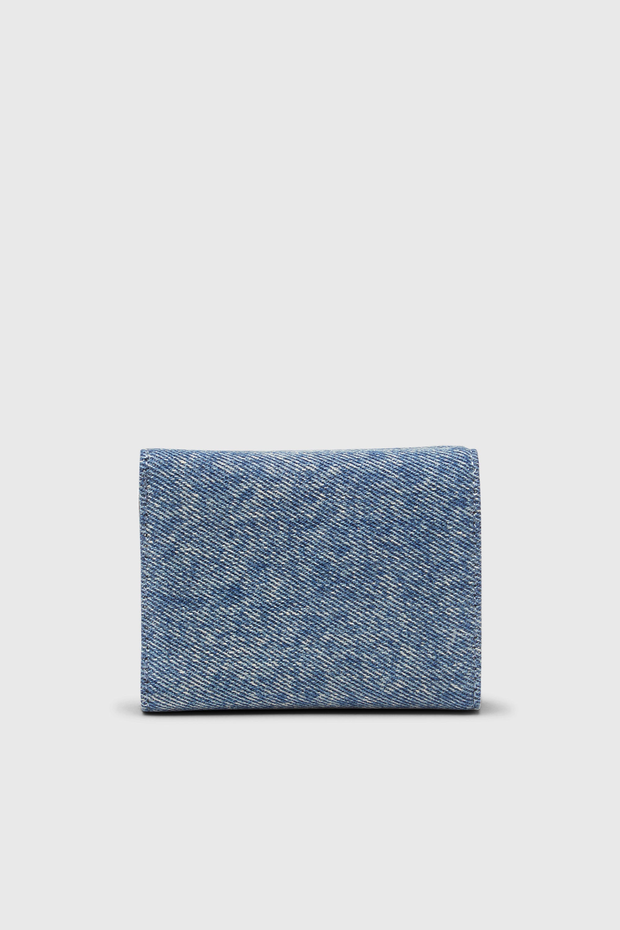 Diesel - 1DR TRI FOLD COIN XS II, Cartera de denim que se pliega en tres Mujer in Azul marino - 2