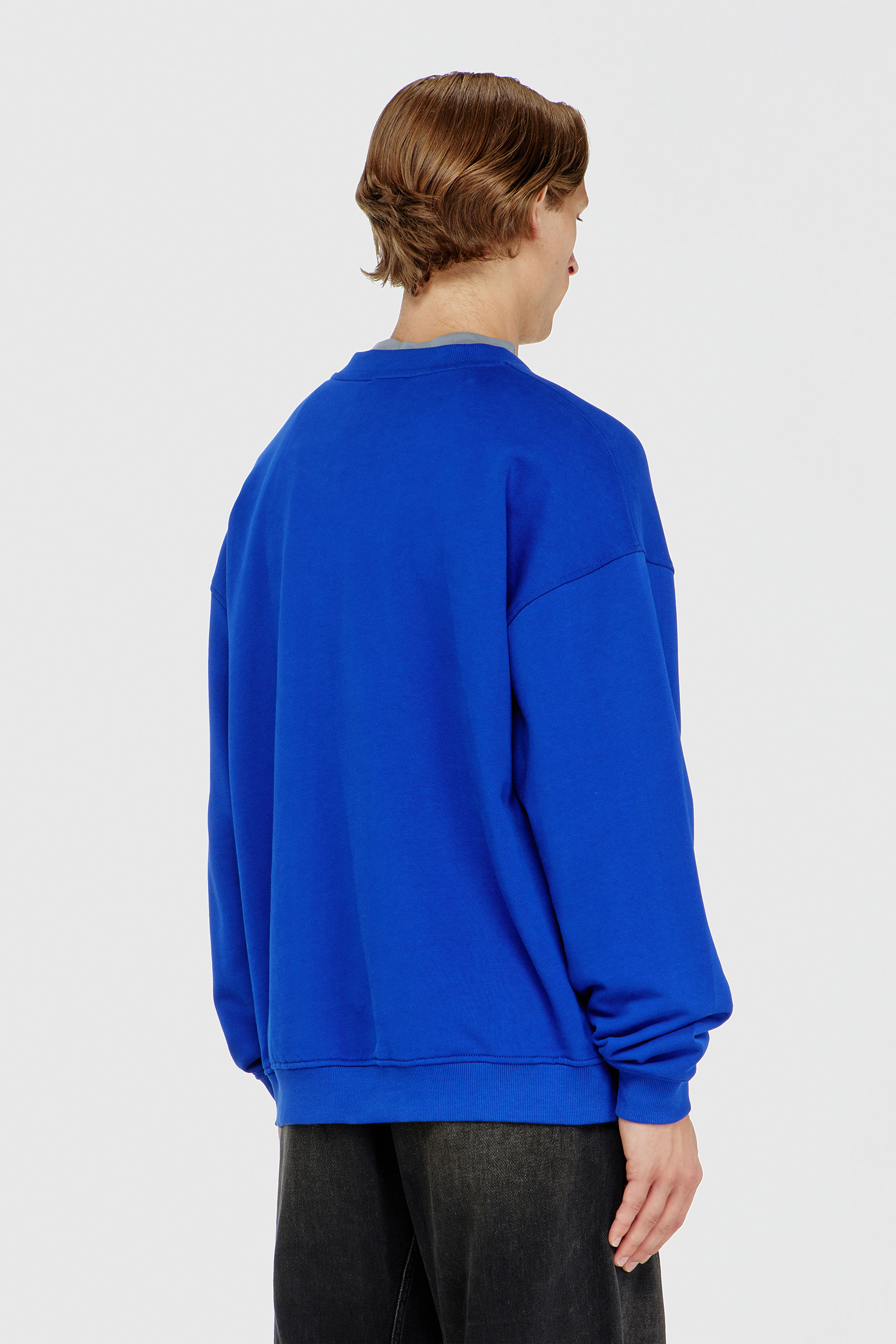 Diesel - S-BOXT-AA1, Man's Cotton sweatshirt with graphic print in White/Blue - 4
