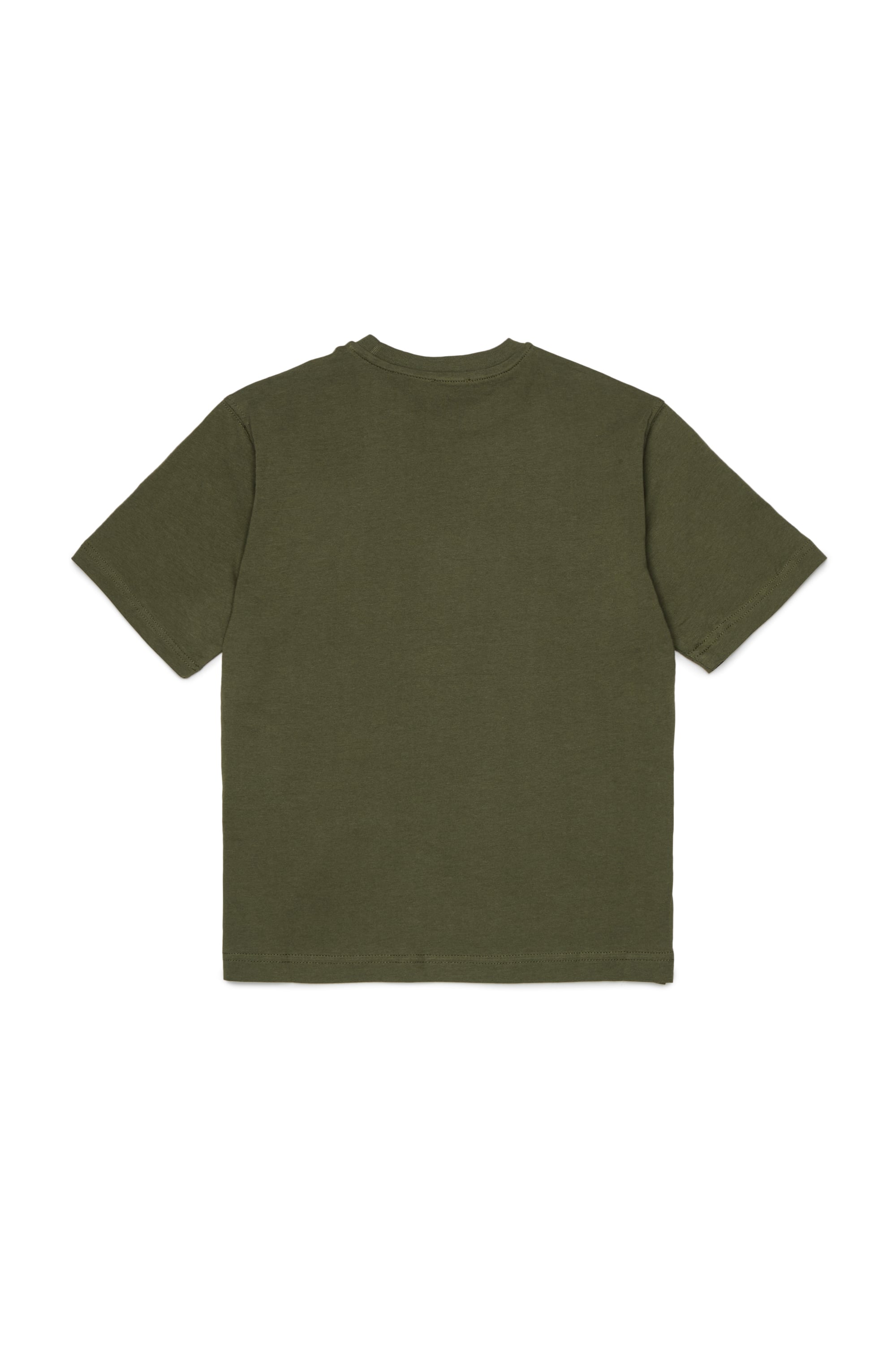 Diesel - TCIRCLE OVER, Man's Cotton T-shirt with Diesel print in Military Green - 2