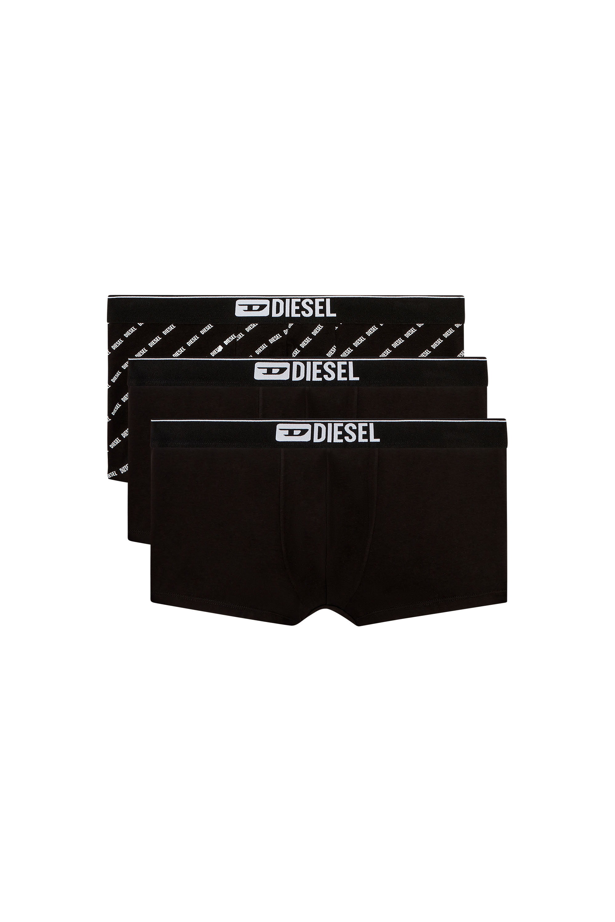 Diesel - DAMIEN-THREEPACK, Male's Three-pack boxer briefs with diagonal logo in Black - 4
