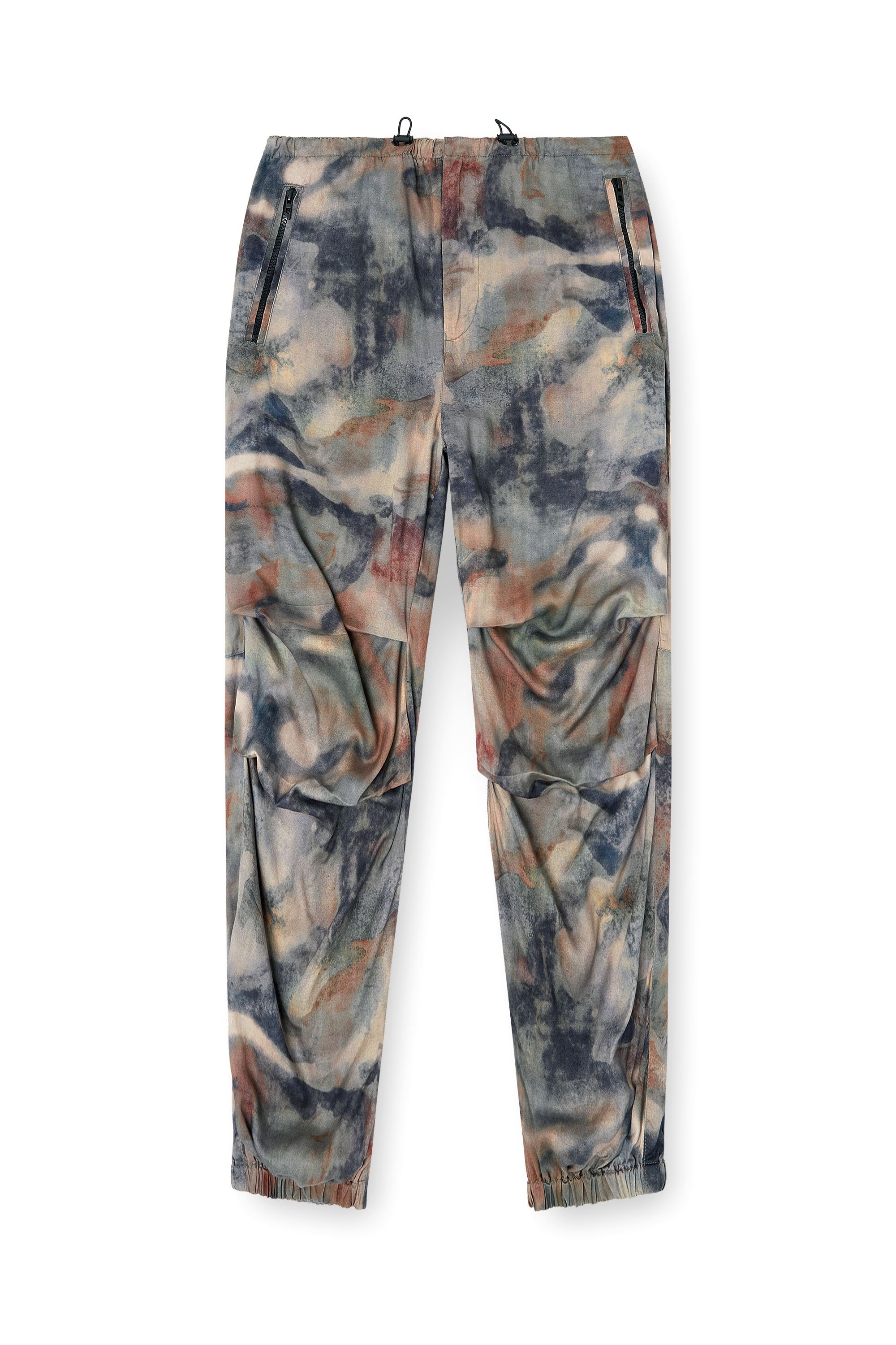 Diesel - P-STITCH-TKBZ, Man's Cargo pants in printed fabric in Blue/Brown - 3