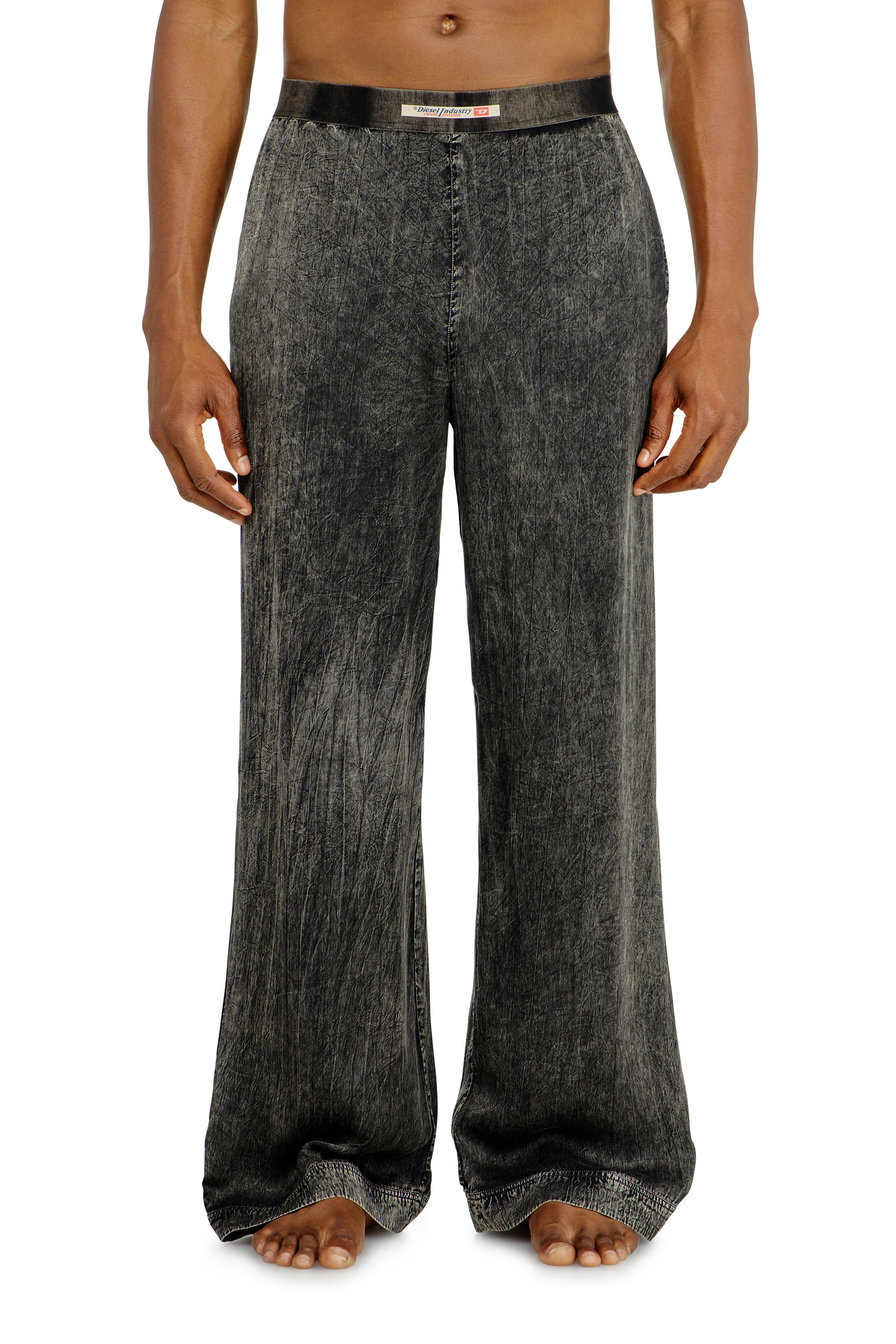 Diesel - ZAYNE-DNM, Male's Viscose pants with a fluid fit in Dark Grey - 1