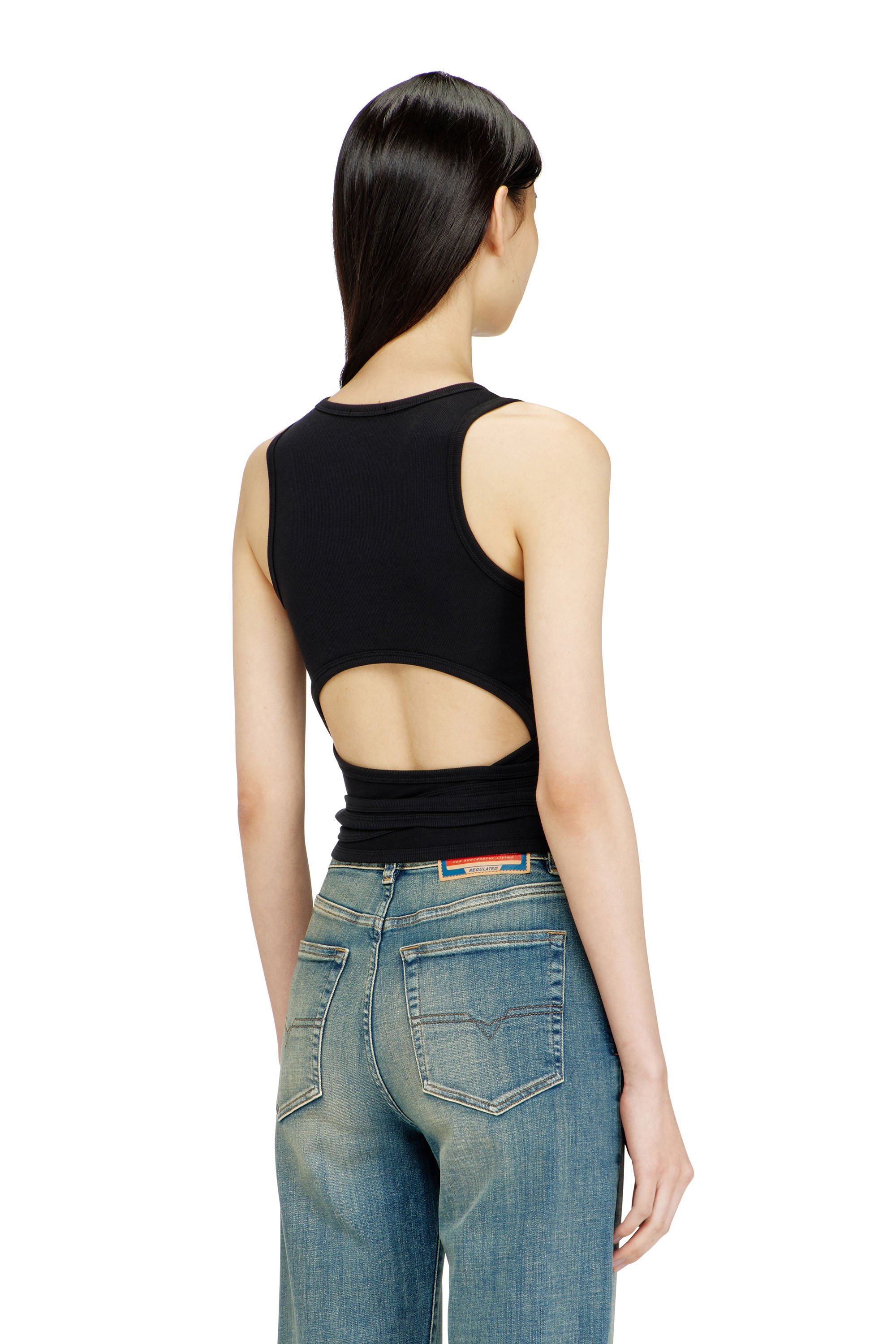 Diesel - T-ANKY-TAIL-S1, Female's Crop top with wrap-around design in null - 3