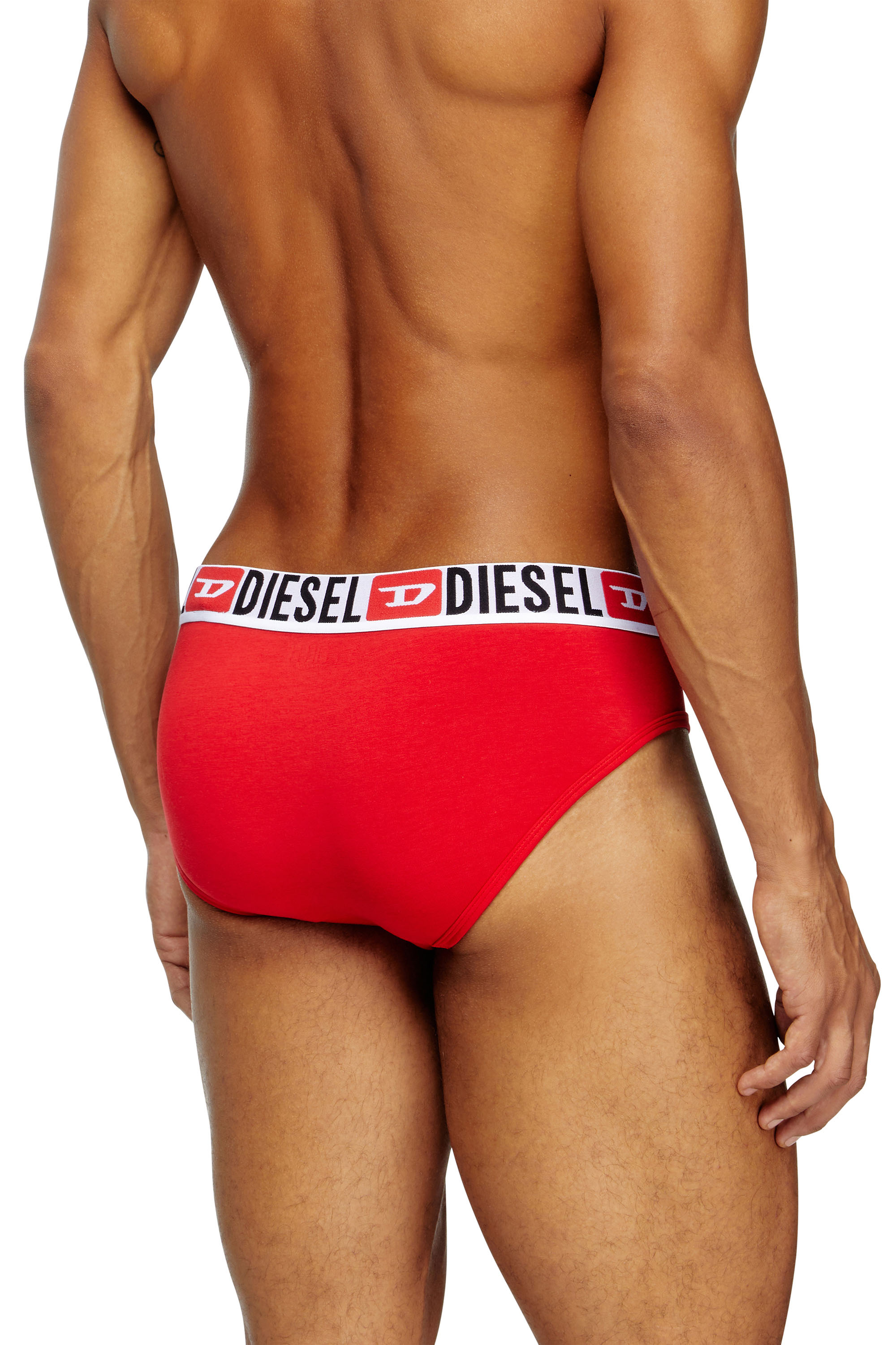 Diesel - UMBR-ANDRETHREEPACK, Man's Three-pack of solid-colour briefs in Blue/Red - 4