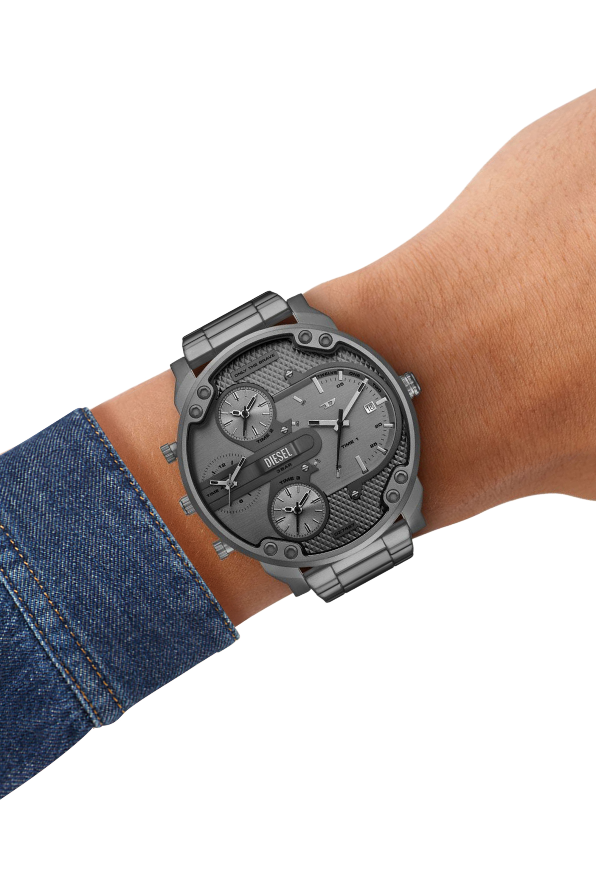 MA-1 【diesel】 Men's Diesel Mr. Daddy Slim Multi Movement Gray Stainless Steel