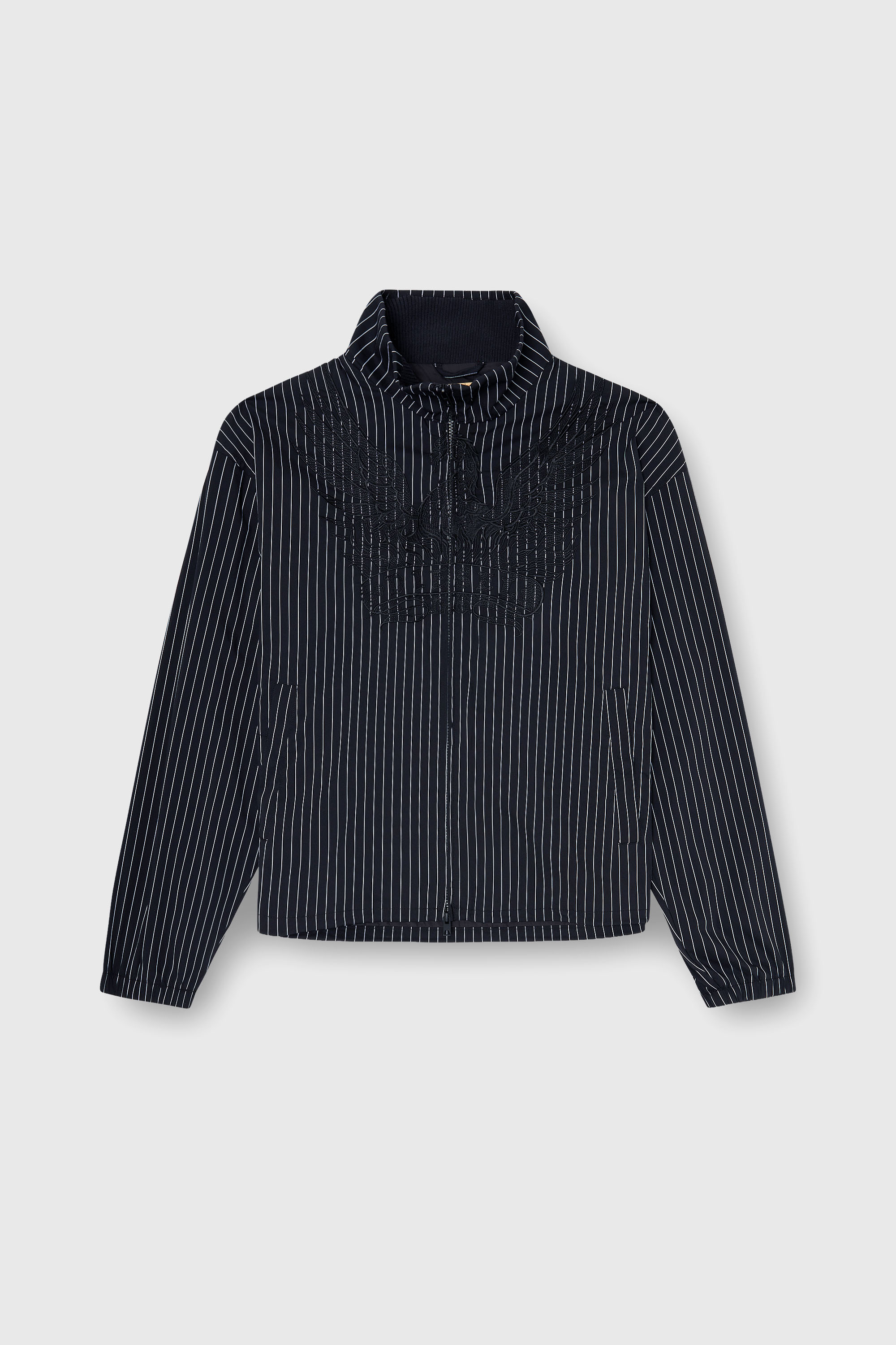 Diesel - J-CORSAR-NJCA, Nylon pinstripe Jacket con bordado de Phoenix Hombre in Negro - 2