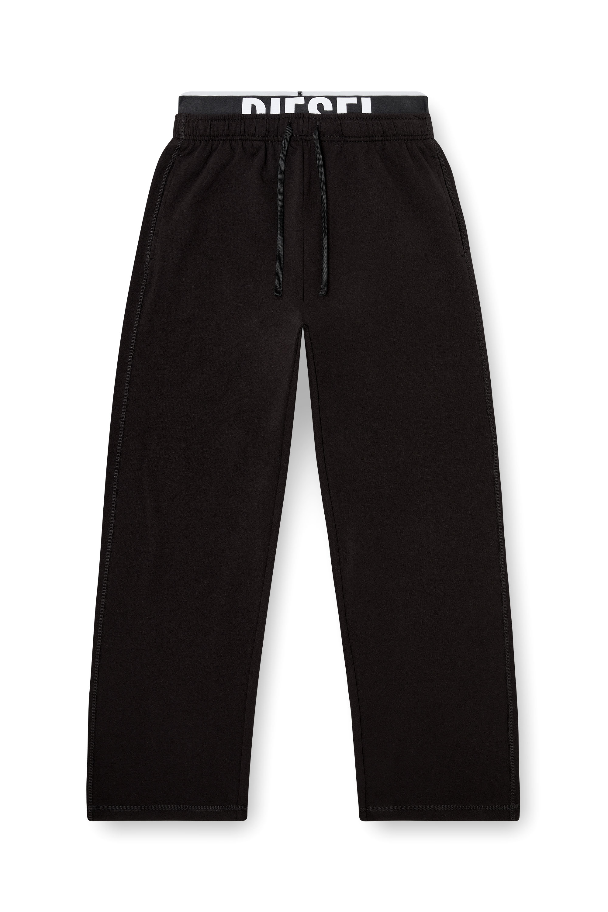 Diesel - BRADLEY-D-POP, Man's Cotton sweatpants with Diesel logo waistband in Black - 4