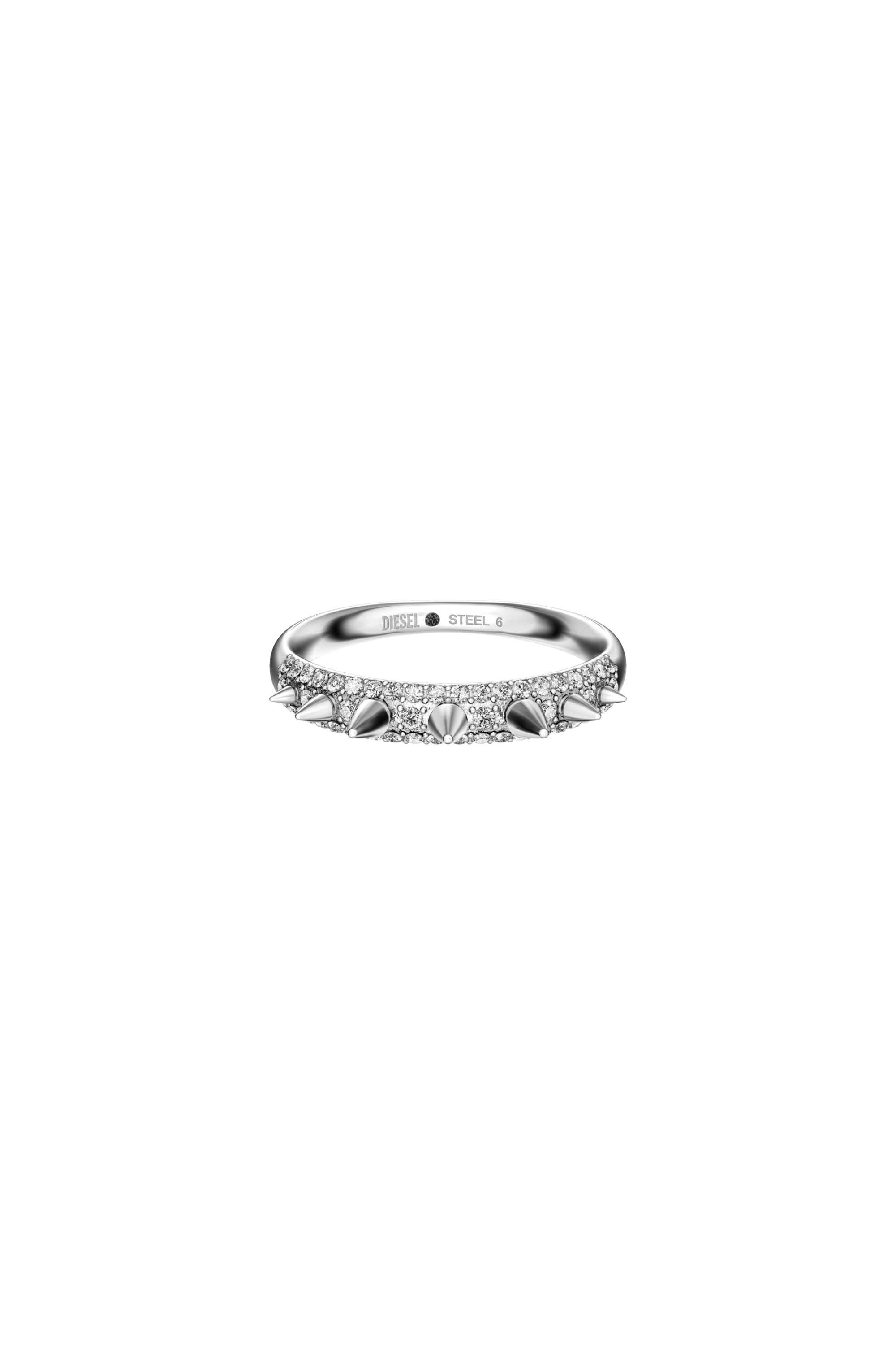 Diesel - DX1729040, Unisex's Stainless Steel Band Ring in Silver - 2