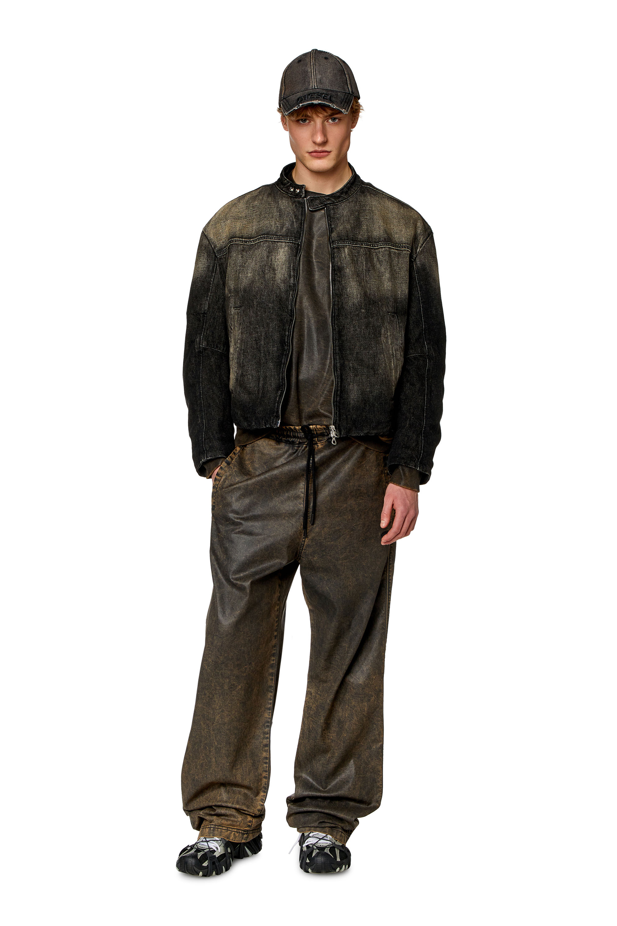 Diesel - D-KRIB-S TRACK, Sudadera en Track Denim tipo m&aacute;rmol Hombre in Multicolor - 1