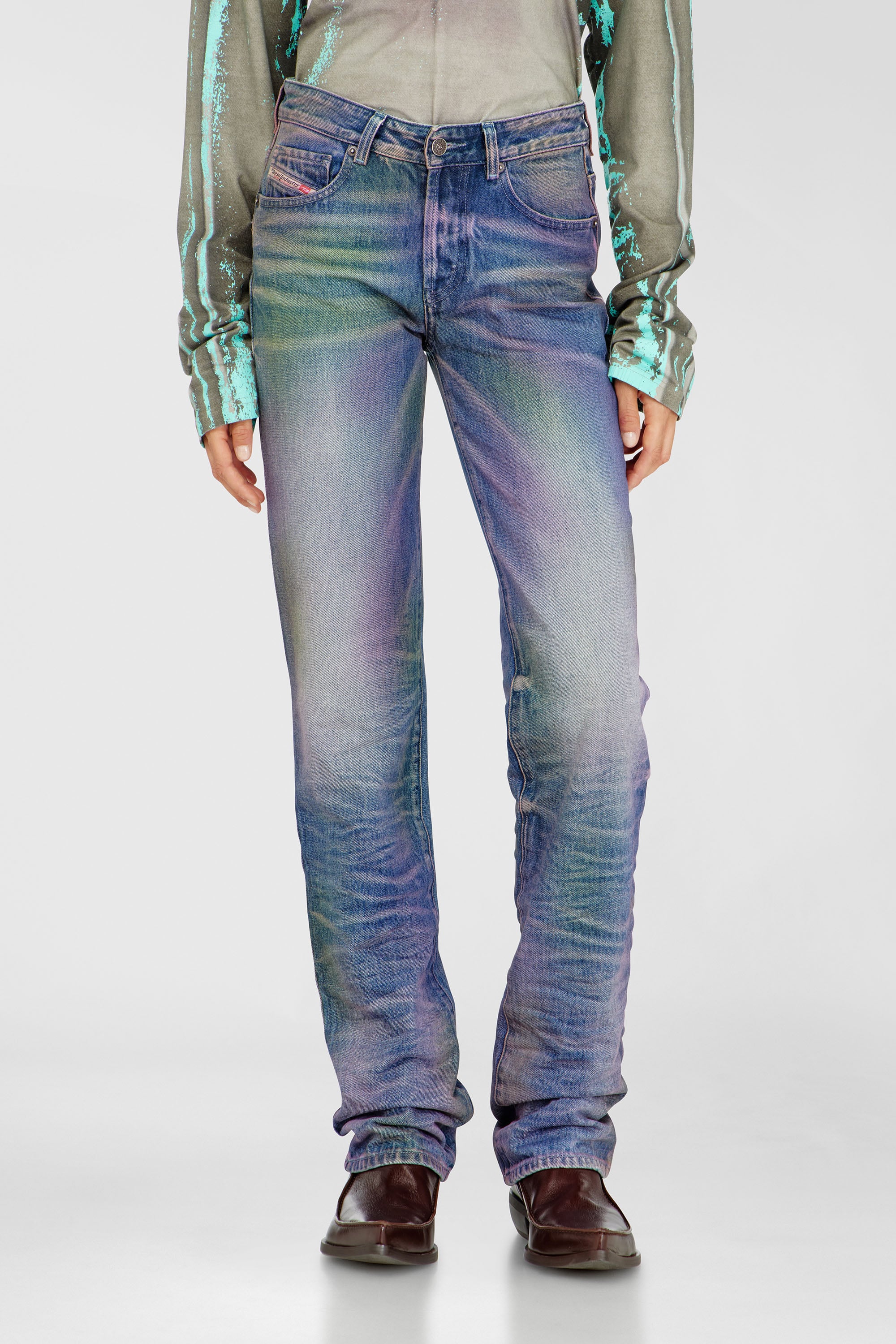 Diesel - Regular Jeans D-Lie 007FW Mujer, Multicolor/Azul - 1