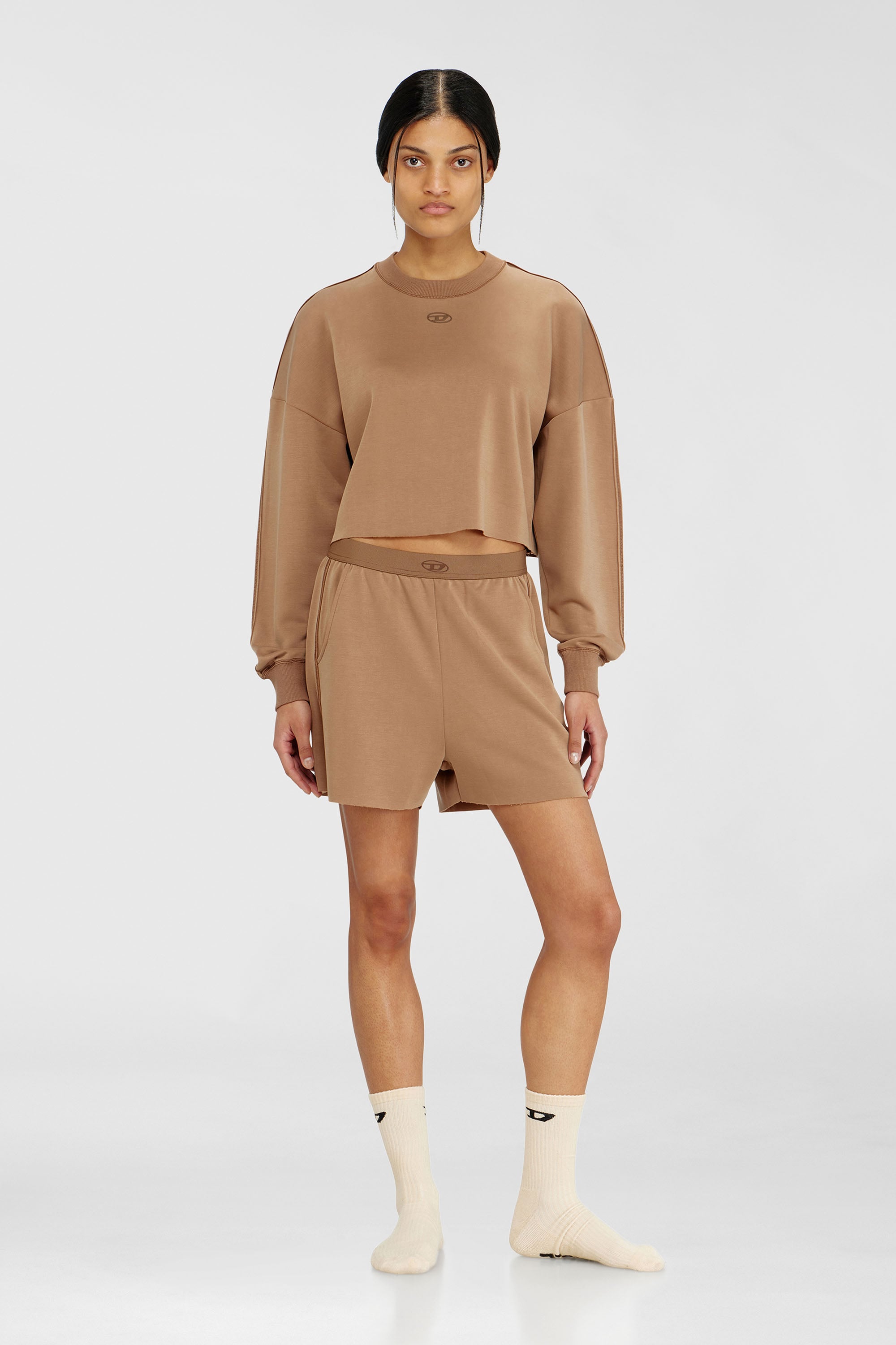 Diesel - MARTHA-UTLT, Pantalones cortos en scuba ligero stretch Mujer in Marr&oacute;n - 2