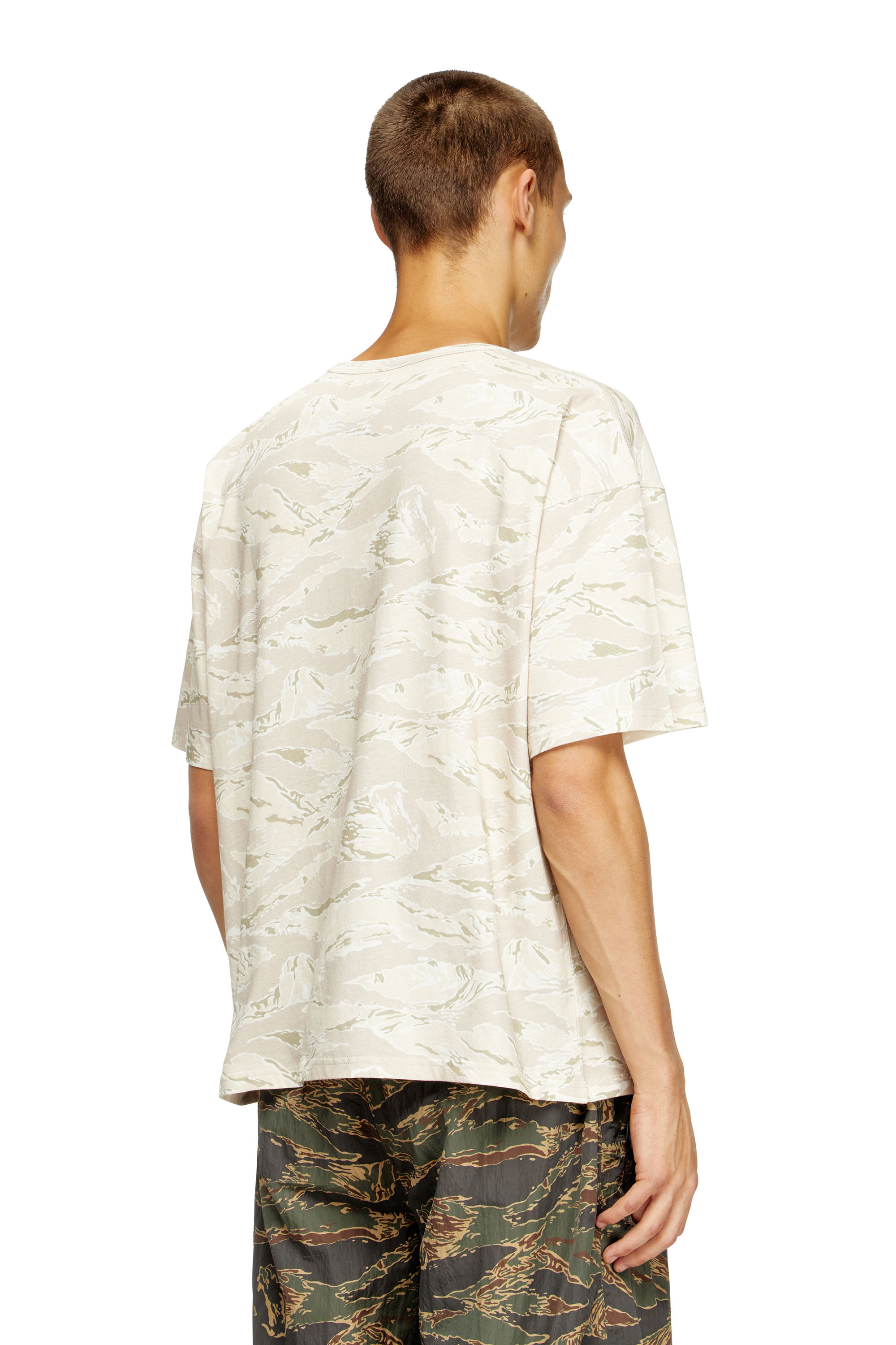 Diesel - T-BOXT-T14, Male's Camo T-shirt with eagle print in Beige - 4