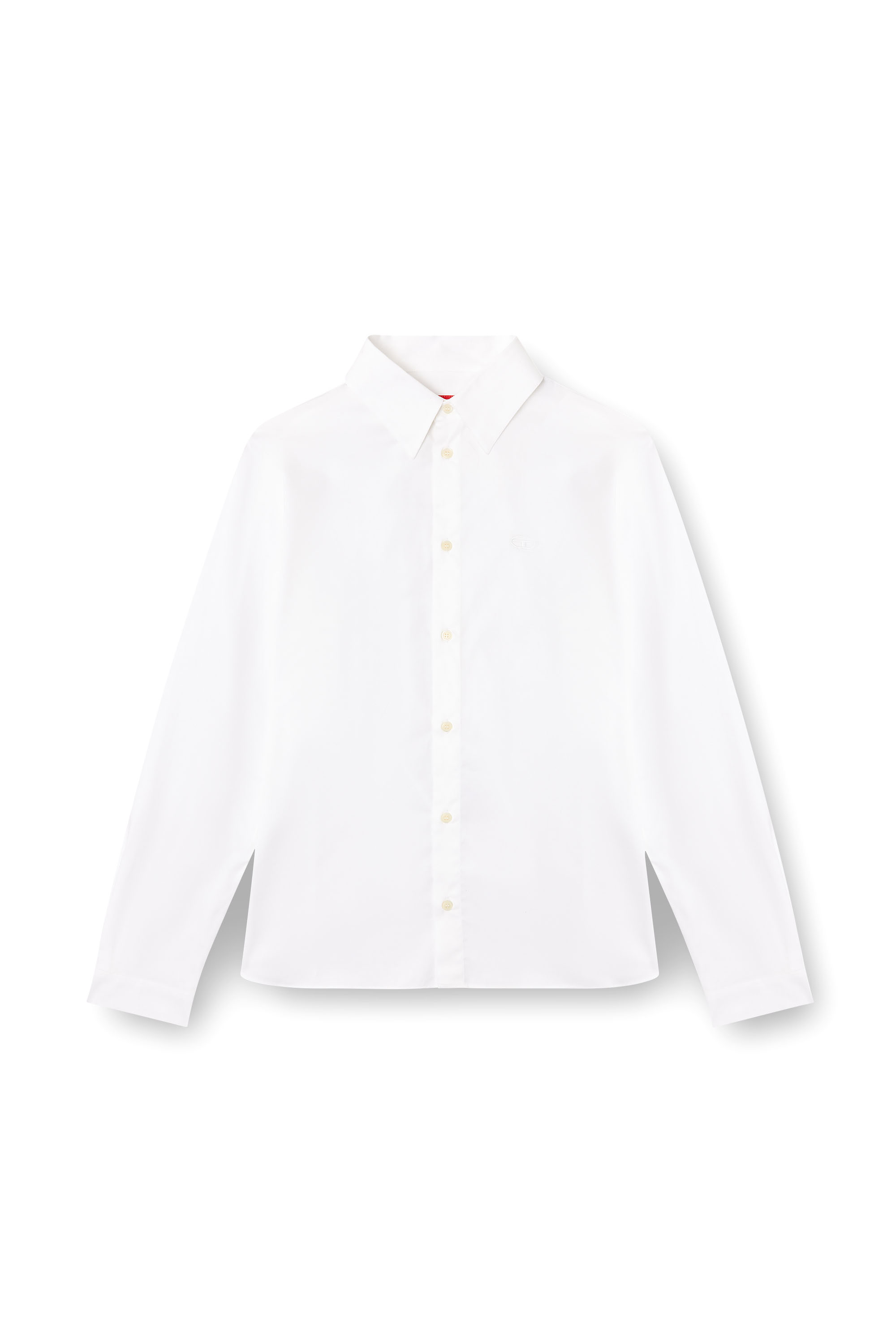 Diesel - S-FITTY-QFAV, Male's Shirt with embroidered Oval D in White - 2