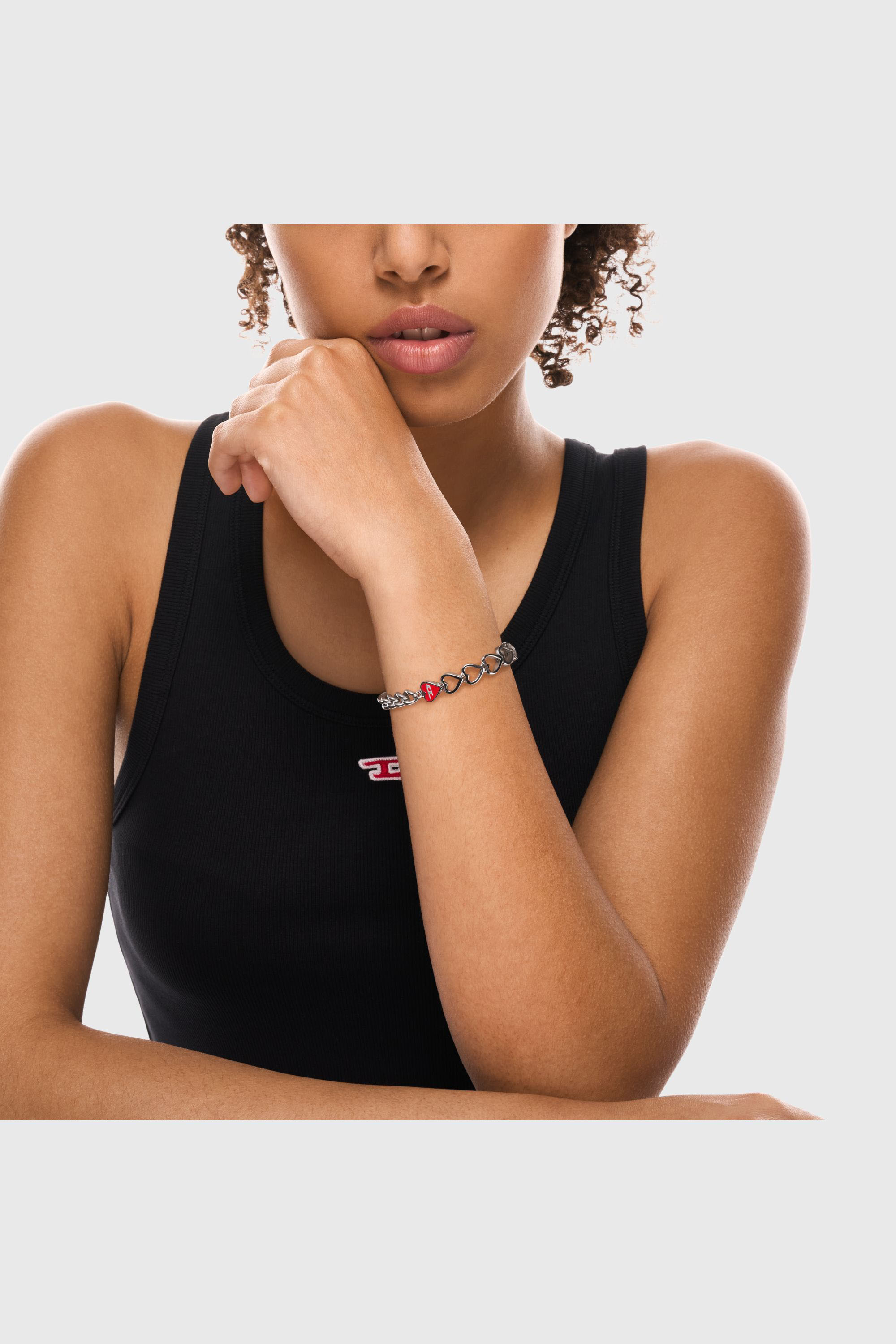 Diesel - DX166840 JEWELLERY, Pulsera de cadena de acero inoxidable Unisex in Plateado - 3