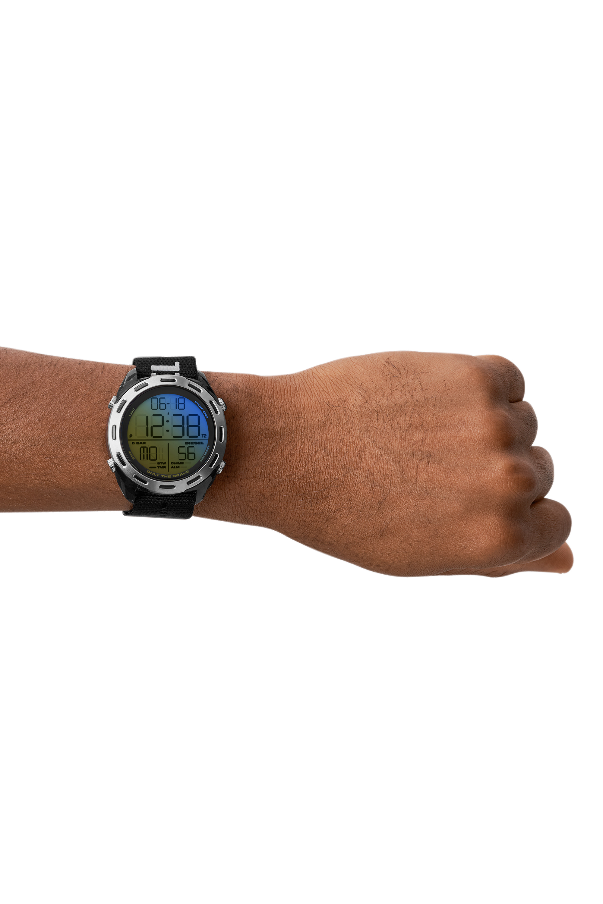 DZ1984 Man: Crusher digital black fabric watch | Diesel