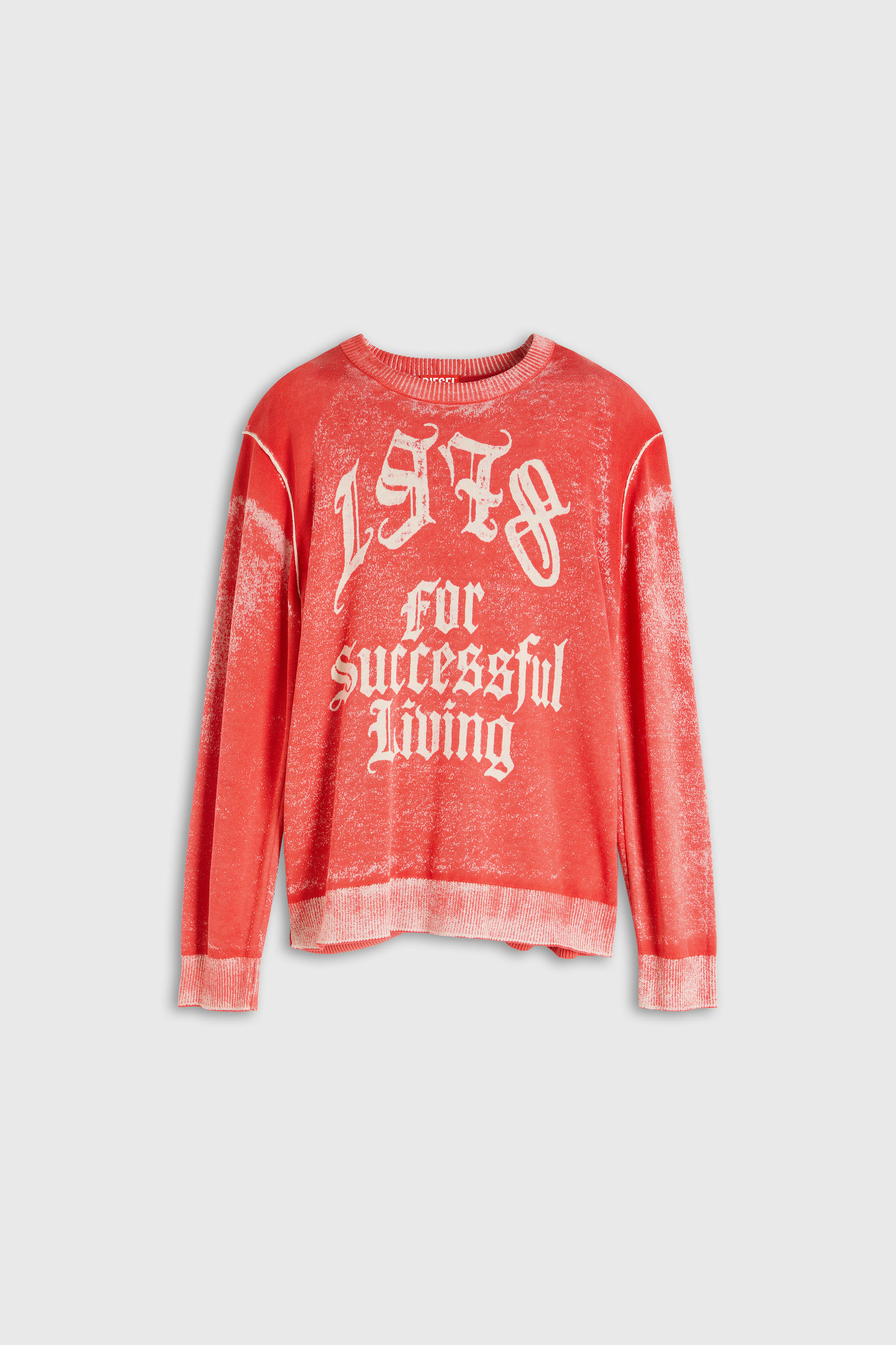 Diesel - K-LAUTI-A, Man's Jumper with reverse print in Red - 2