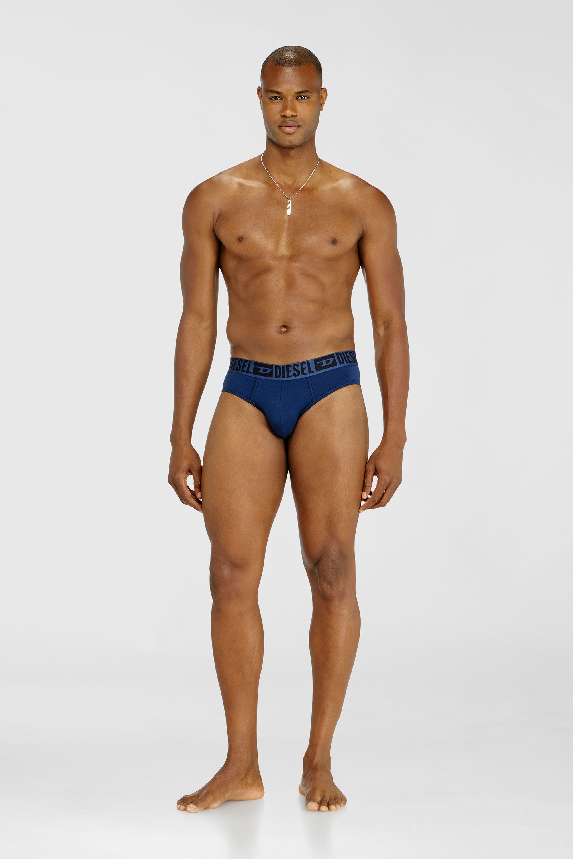 Diesel - UMBR-ANDRETHREEPACK, Male's 3-pack briefs in stretch cotton in Black/Blue - 2