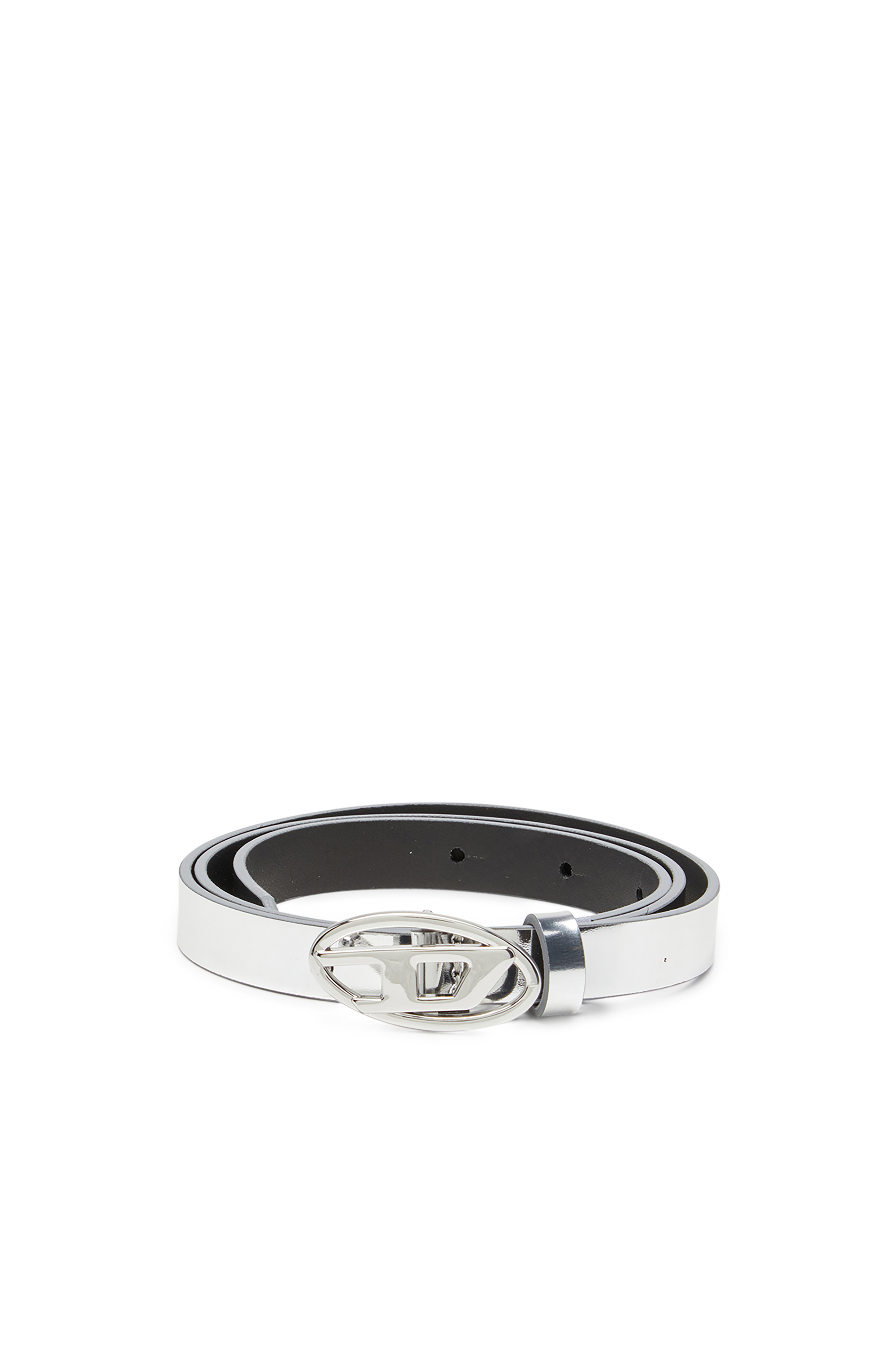 Diesel - B-1DR 15, Female's 1.5cm belt with mirrored metallic finish in Silver - 1
