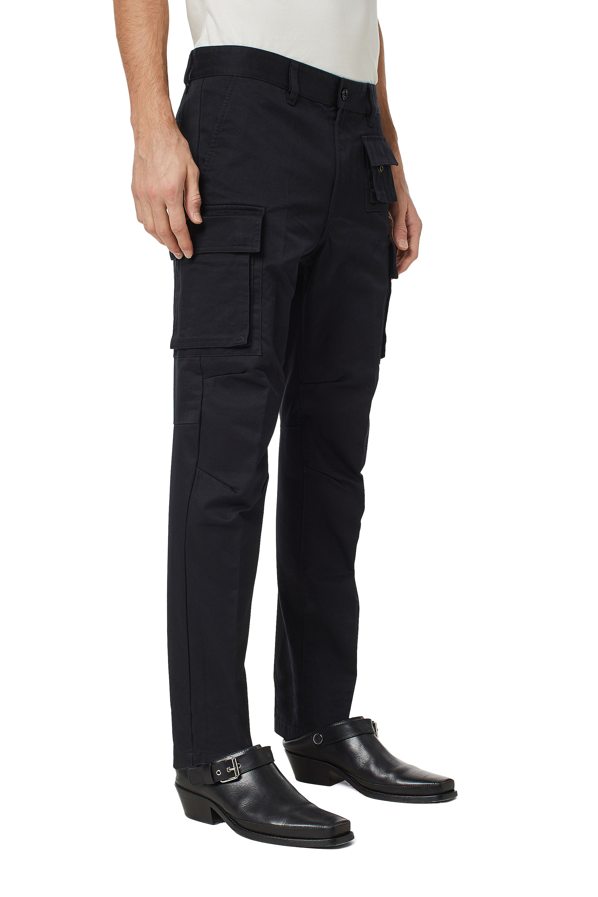 Diesel - P-COR-CL, Man's Cargo pants in cotton twill in Black - 3