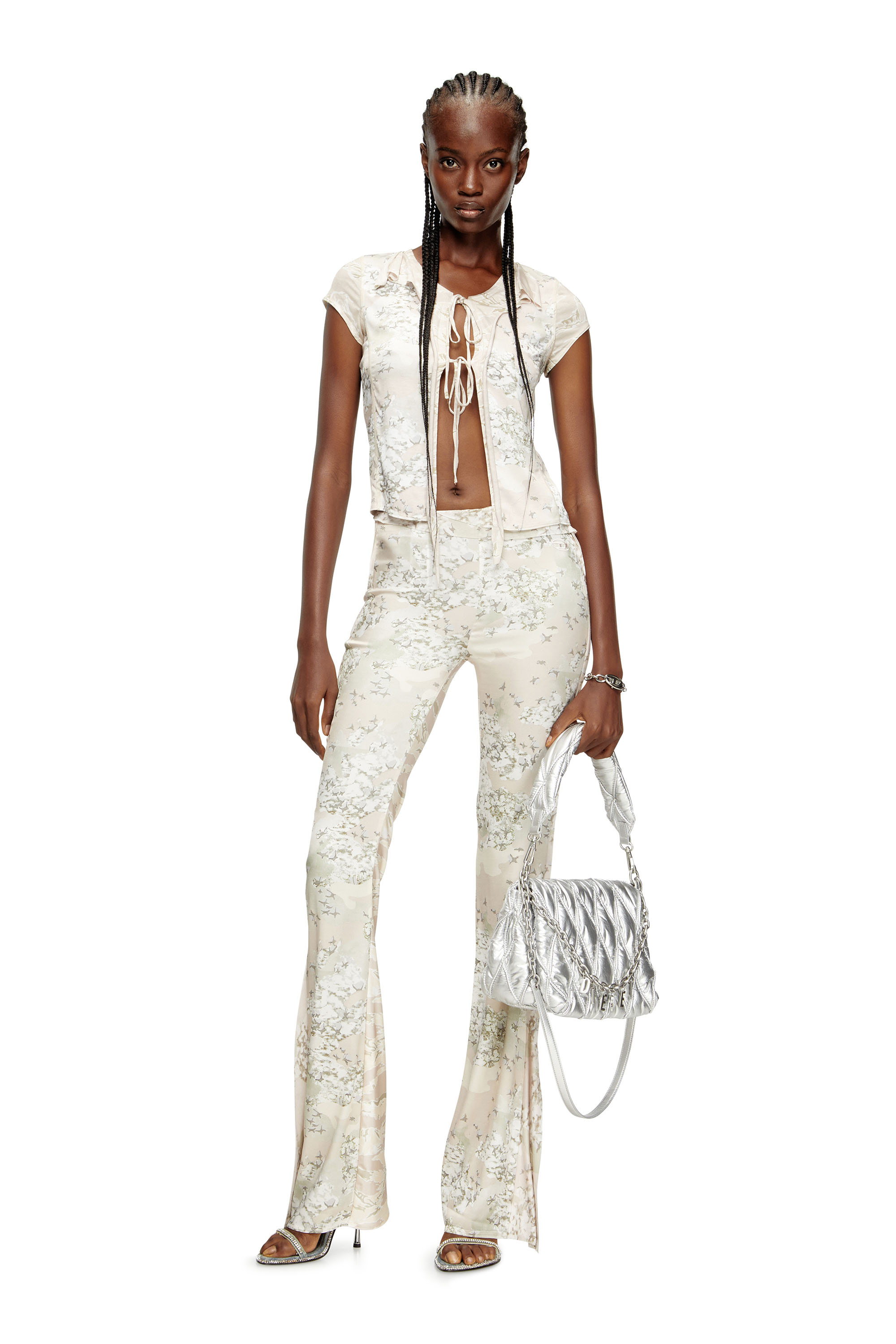 Diesel - P-AFFAL, Female's Jazz pants with mixed camo prints in Beige - 2