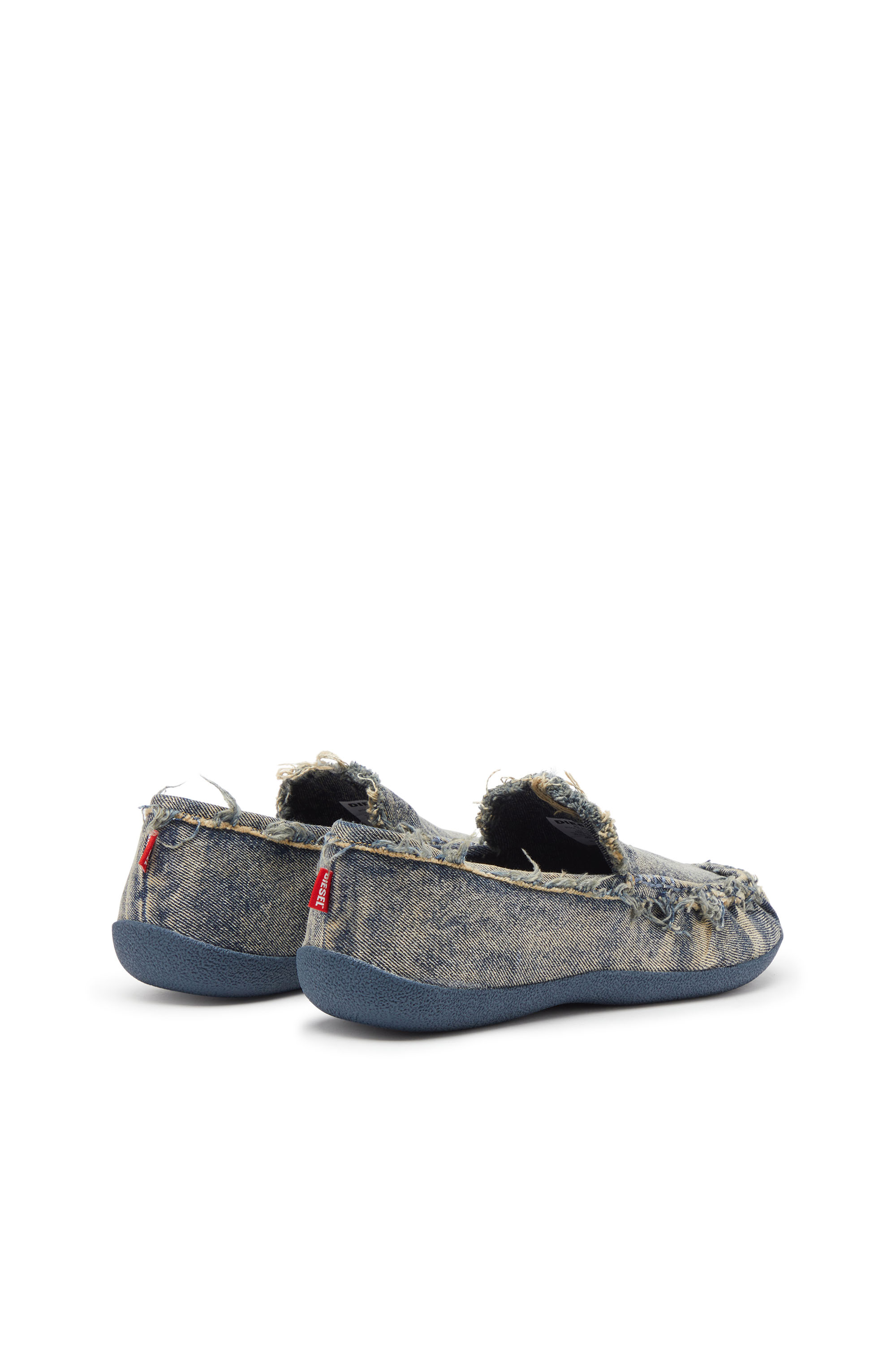 Diesel - D-SHOCK MOC, Male's D-Shock-Distressed denim loafers in Blue - 4