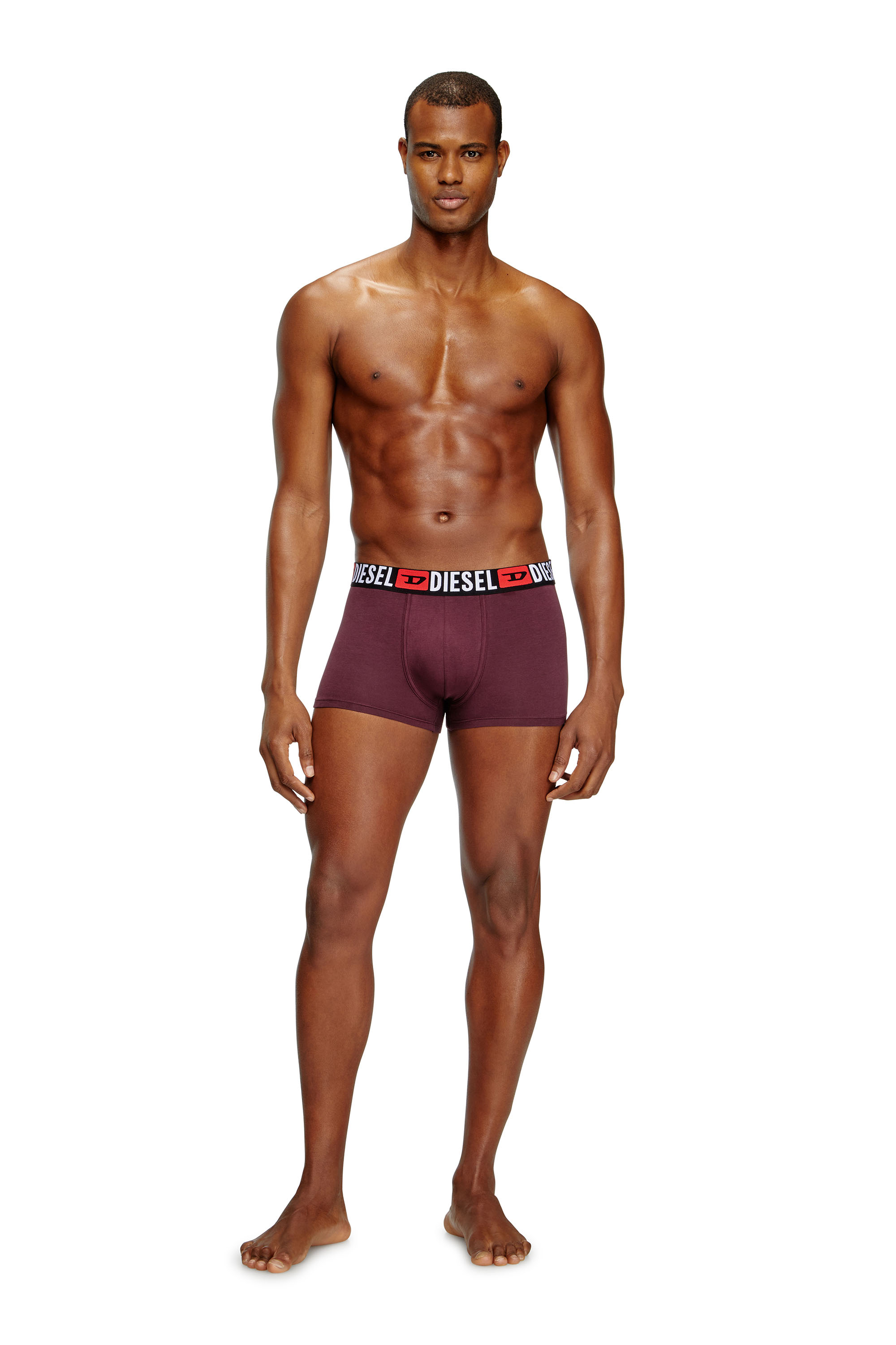 Diesel - UMBX-DAMIENTHREEPACK, Male's Three-pack of all-over logo waist boxers in Black/Violet - 2