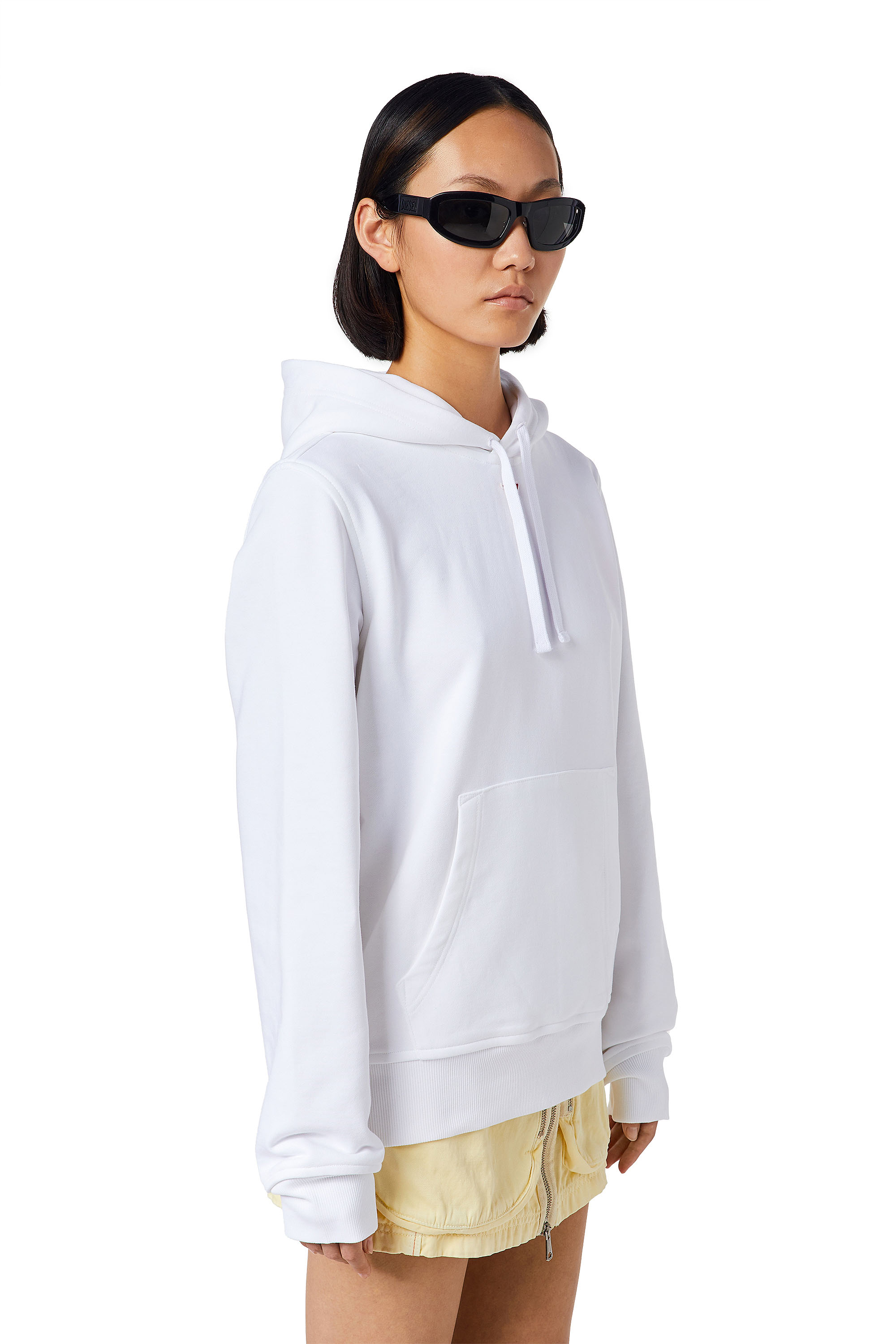 Diesel - S-GINN-HOOD-D, Woman's Hoodie with D logo in White - 5