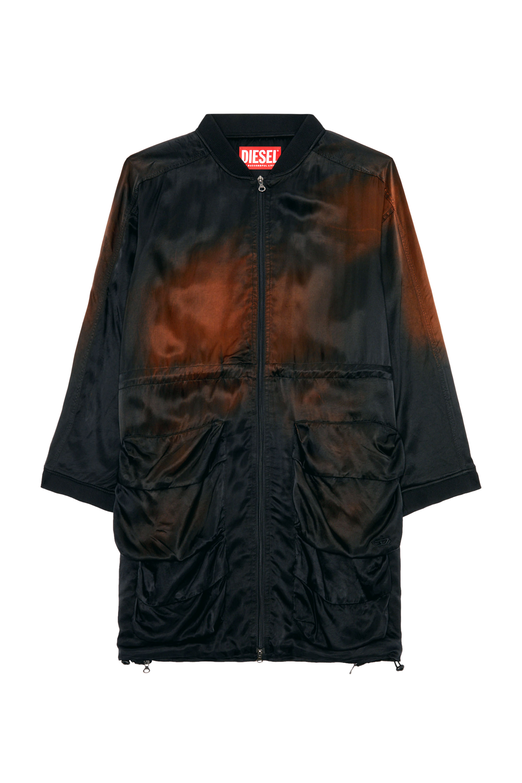 Diesel - D-SARAN, Woman's Dress in solarised satin in Black - 2